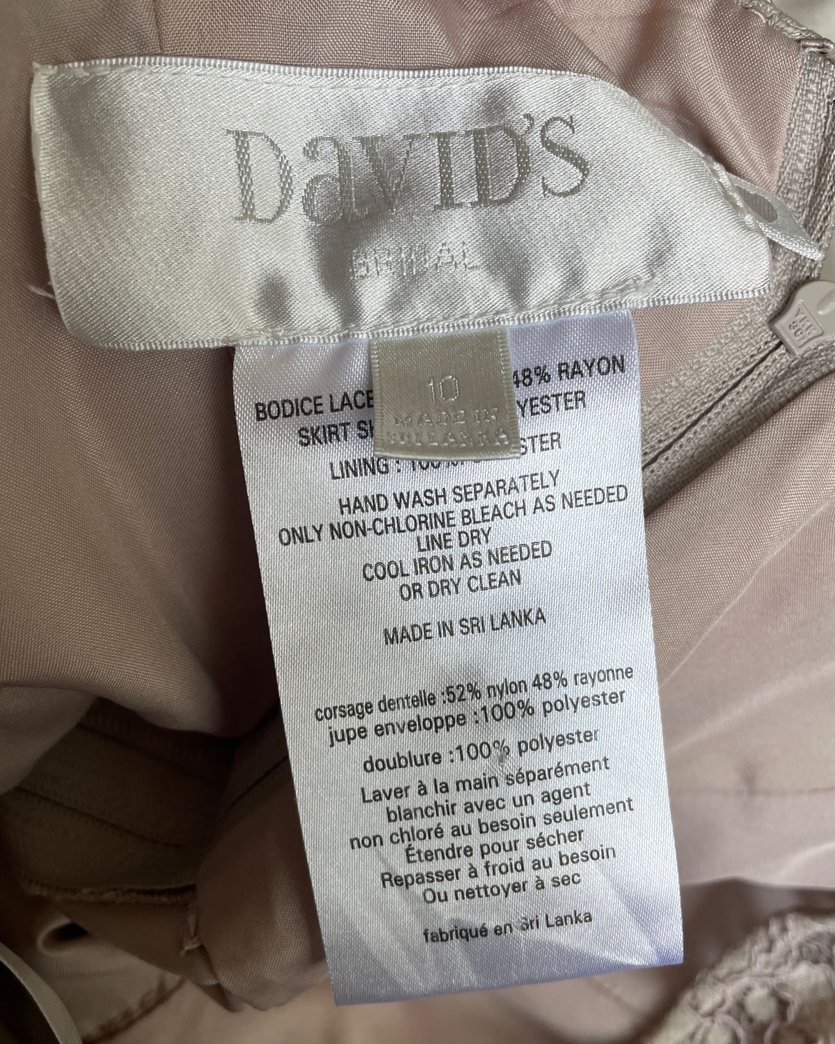 David's Bridal Size 10 Bridesmaid One Shoulder Nude Floor Length Maxi on Queenly