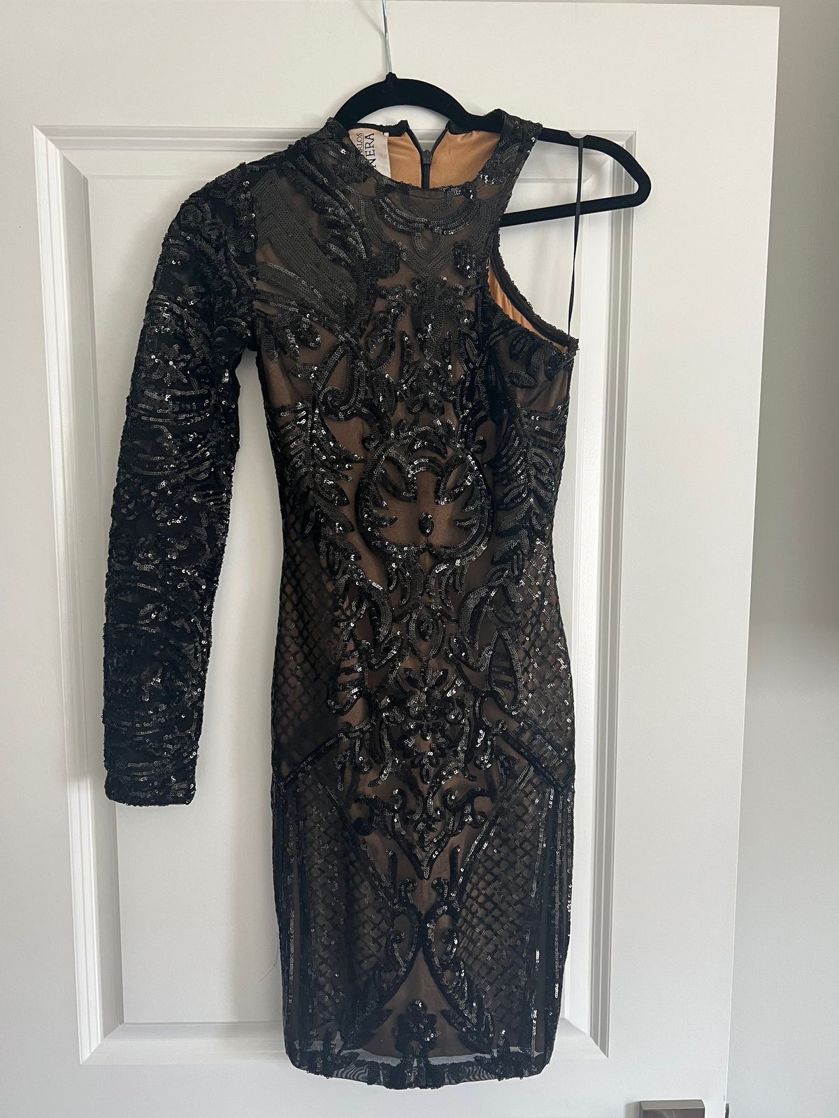 Juan Carlos Size S Prom Long Sleeve Black Cocktail Dress on Queenly