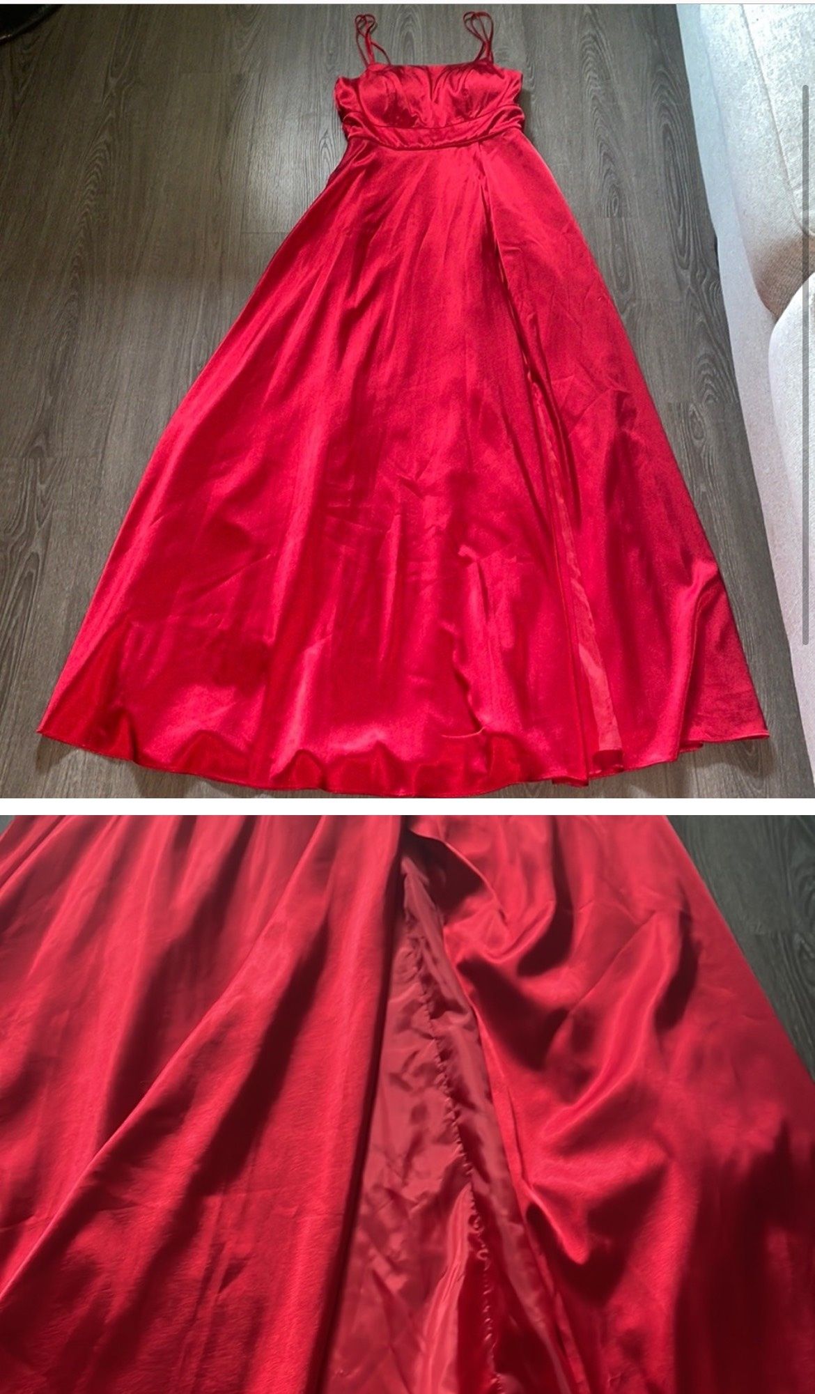 My Michelle Size 8 Prom Plunge Red Side Slit Dress on Queenly