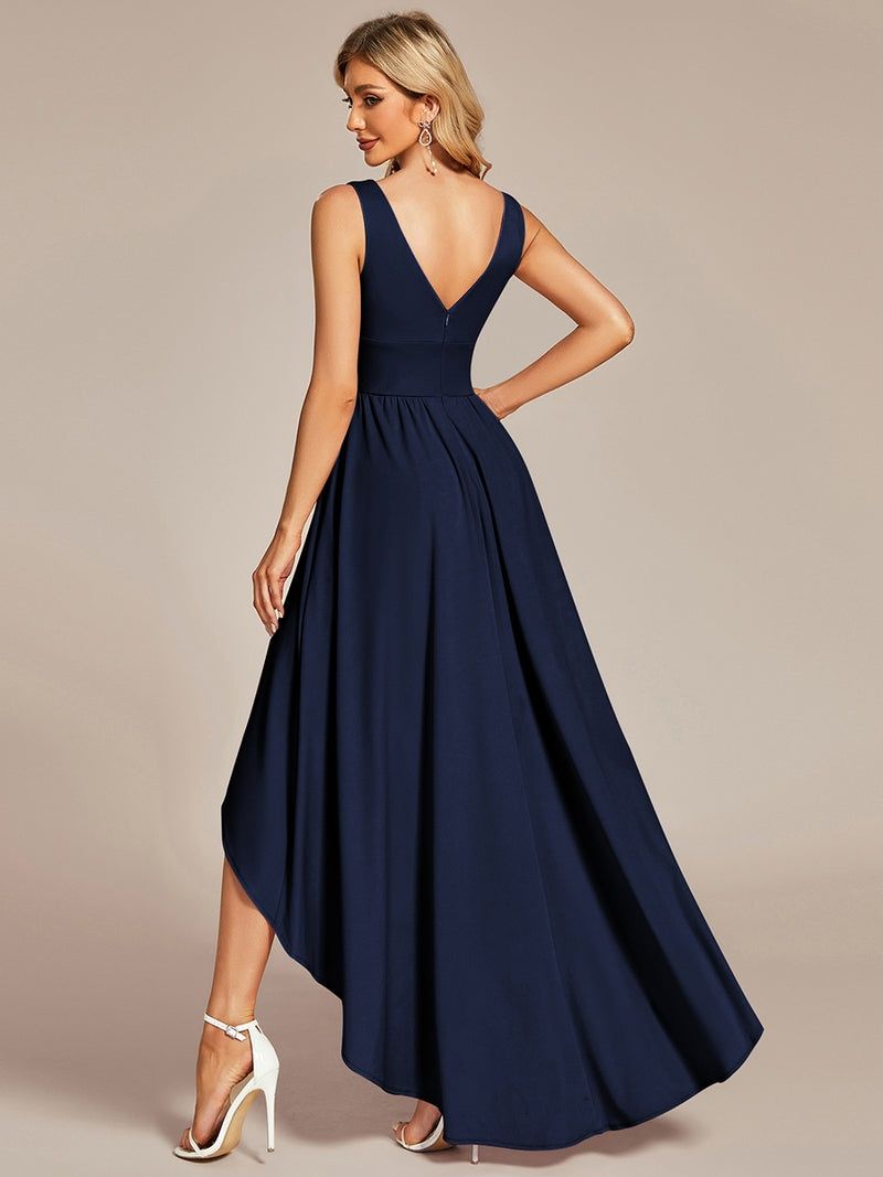 Size 12 Bridesmaid Plunge Navy Blue Mermaid Dress on Queenly