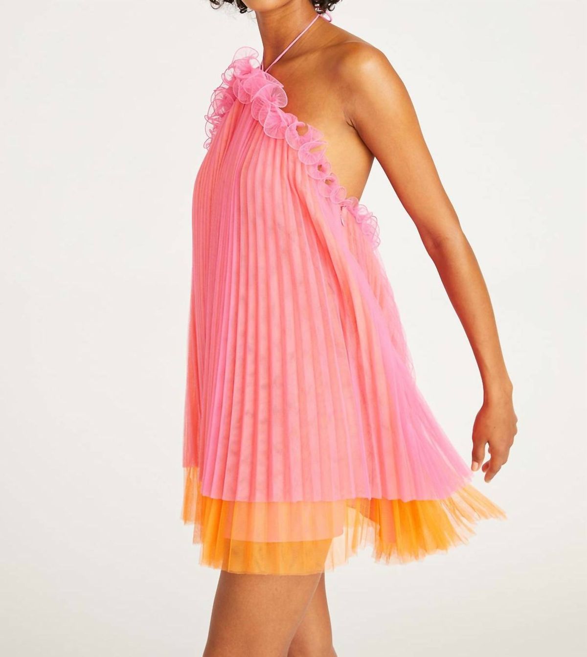 Style 1-1792354530-1901 AMUR Size 6 Halter Pink Cocktail Dress on Queenly