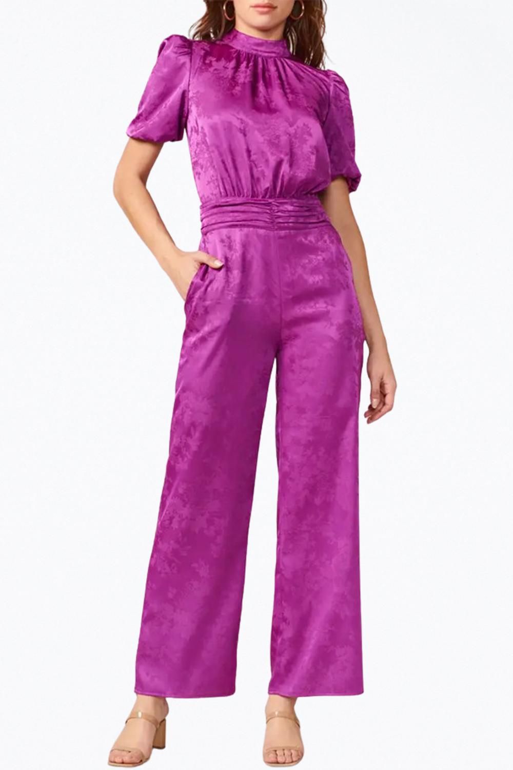 Style 1-2058676393-3236 adelyn rae Size S Purple Formal Jumpsuit on Queenly