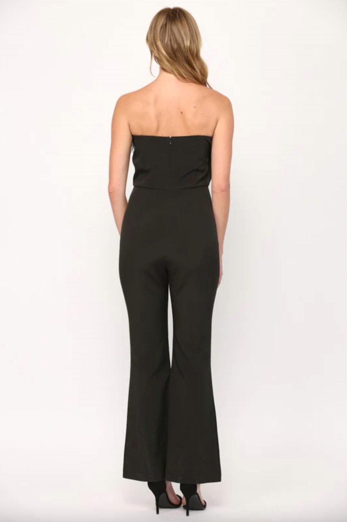 Style 1-3499297073-3236 Fate Size S Strapless Sequined Black Formal Jumpsuit on Queenly