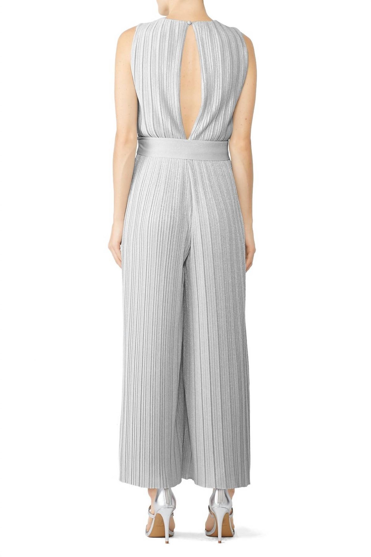 Style 1-664996546-2901 SAYLOR Size M Silver Formal Jumpsuit on Queenly