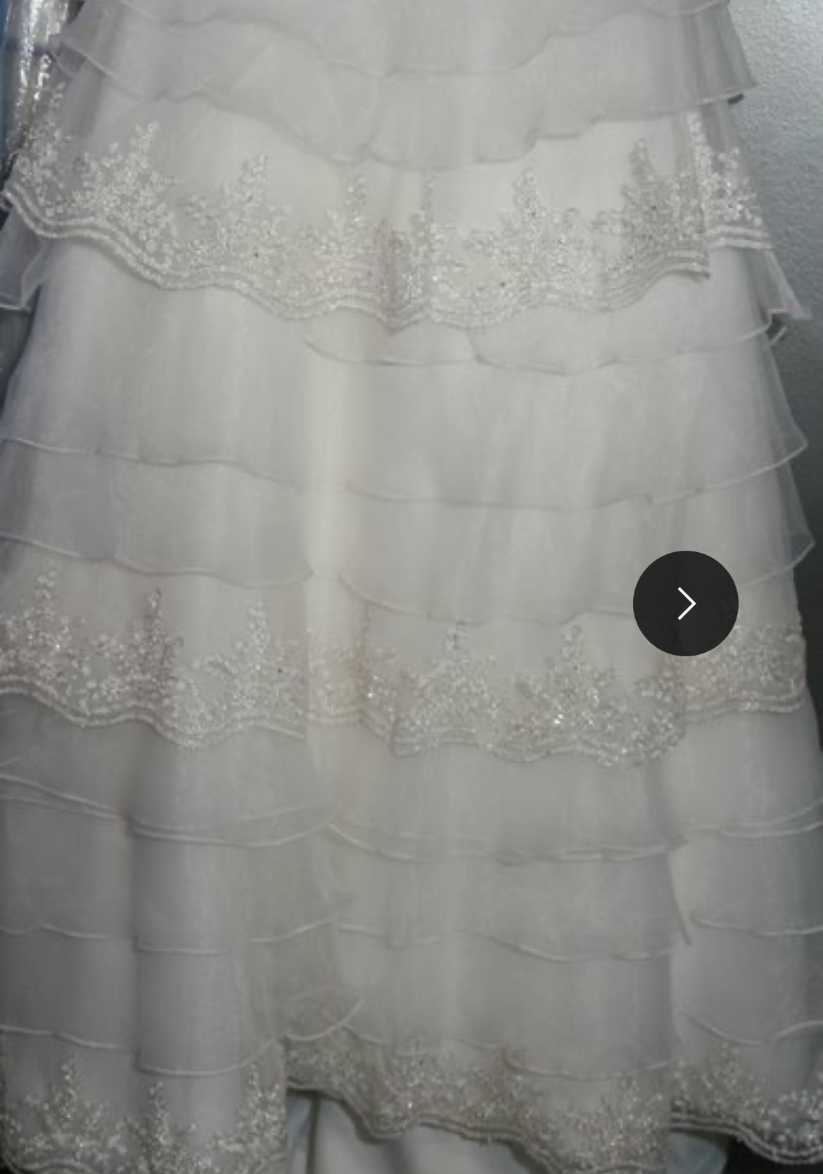 Jasmine  Size 8 Lace White Dress With Train on Queenly