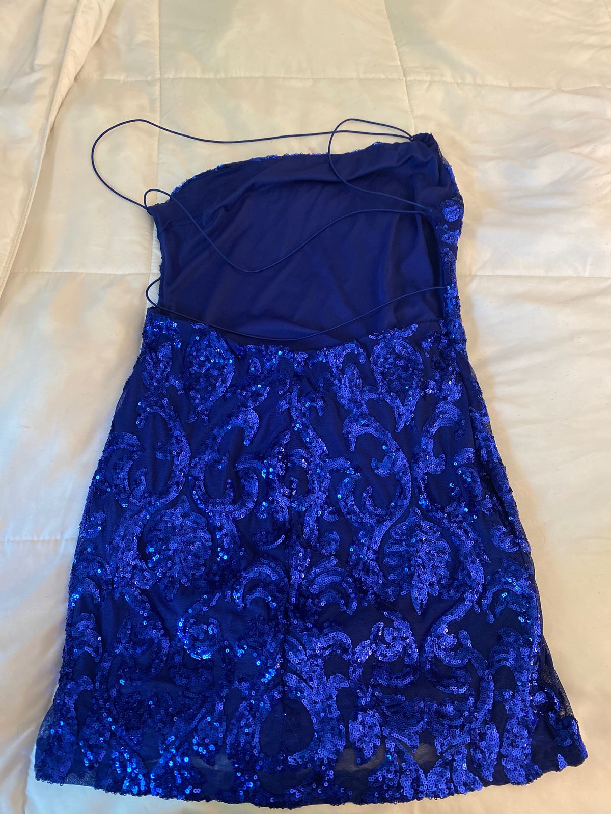 Style 54314 Windsor Size L Homecoming One Shoulder Blue Cocktail Dress on Queenly