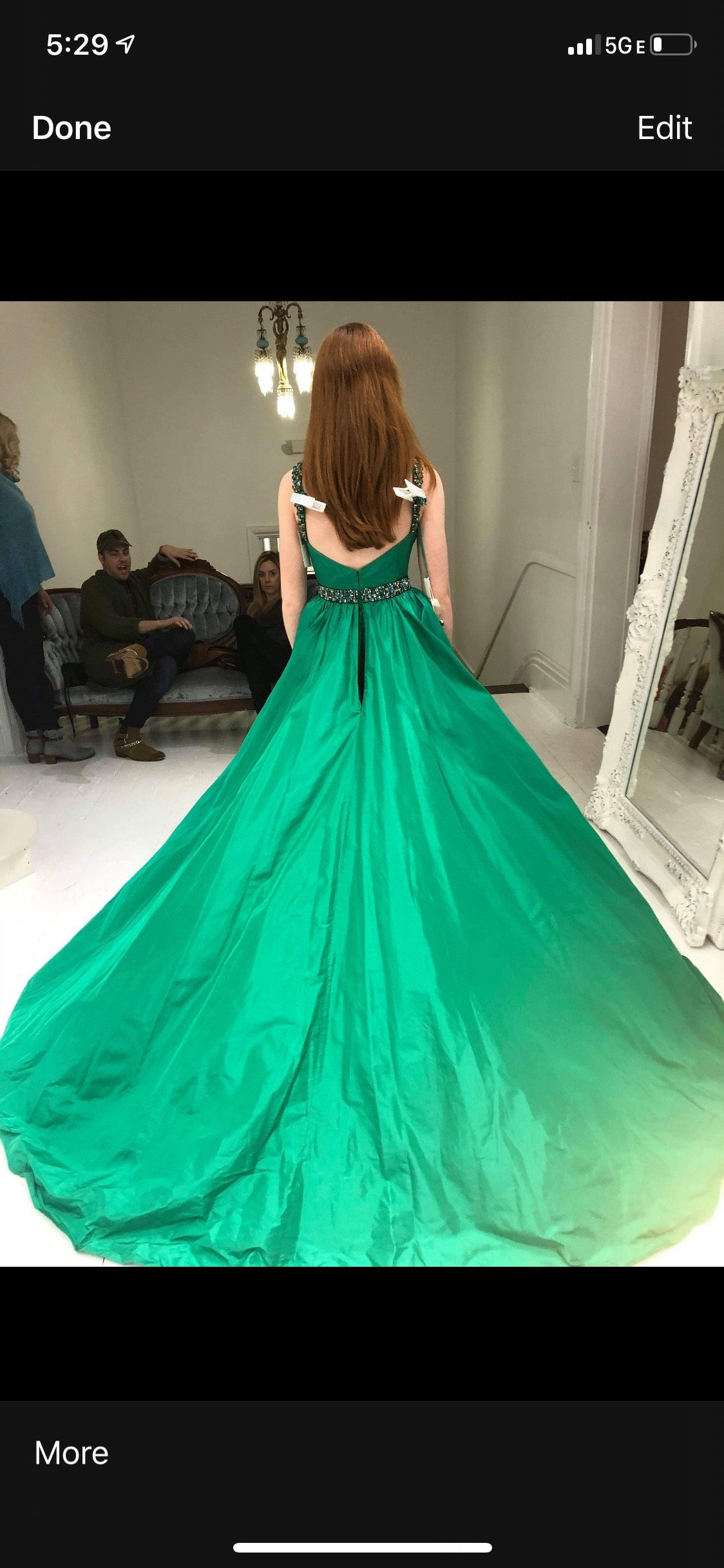 Style 44504 Couture Sherri Hill Size 0 Green Dress With Train on Queenly