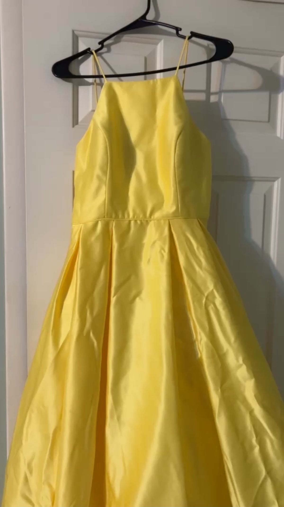 Size 8 Prom High Neck Yellow Ball Gown on Queenly