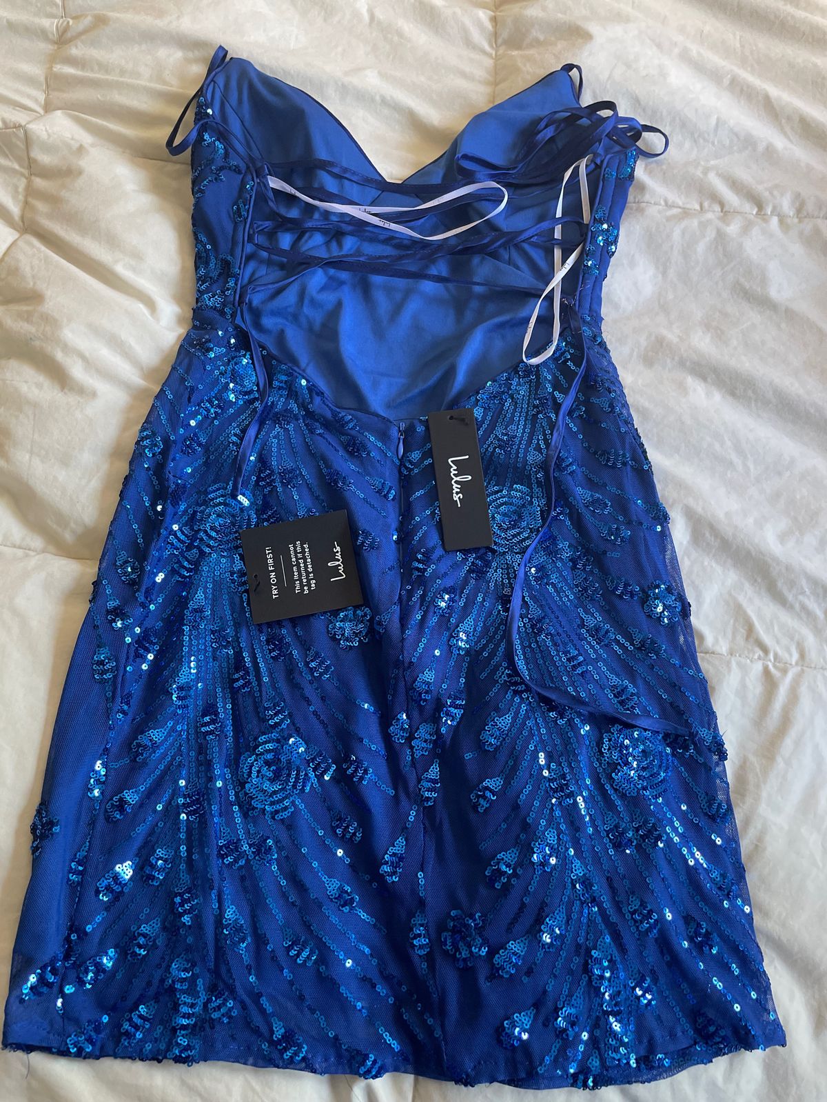 Lulus Size S Prom Plunge Blue Cocktail Dress on Queenly