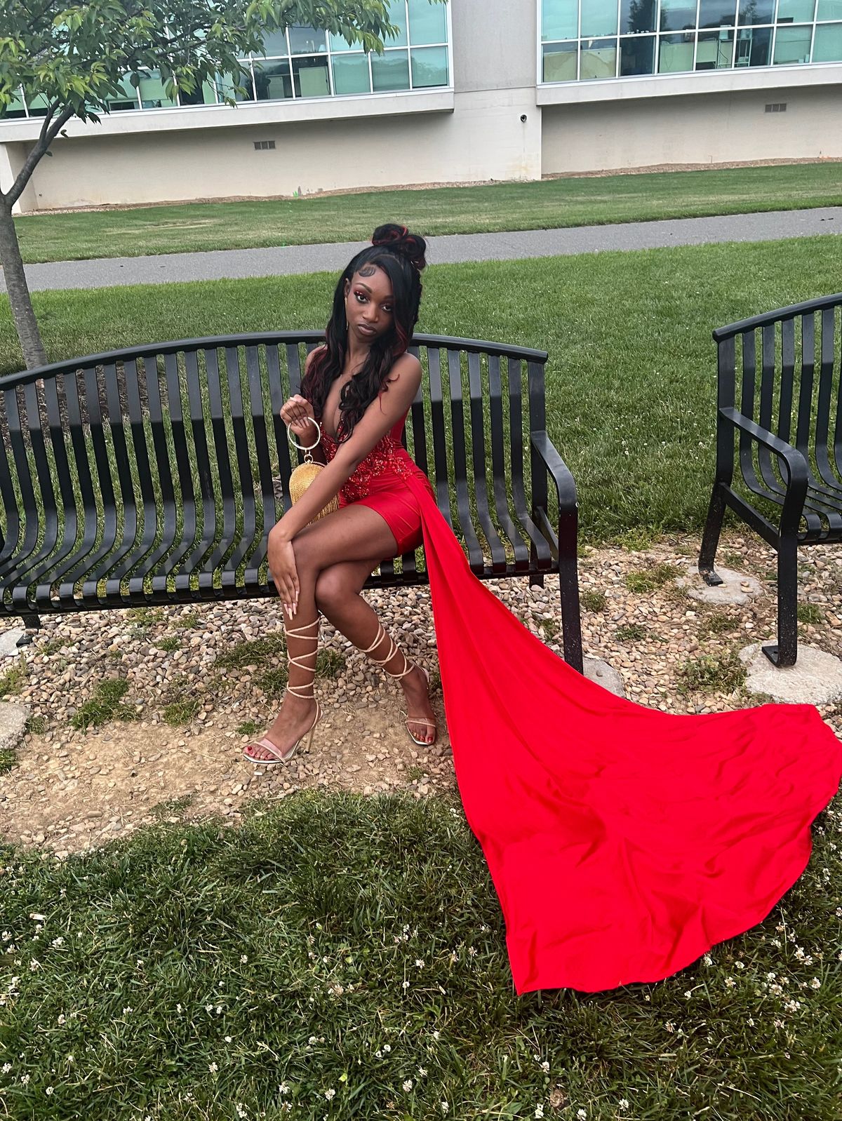 Style Prom dress Porsha glover custom llc Size S Prom Plunge Red Mermaid Dress on Queenly