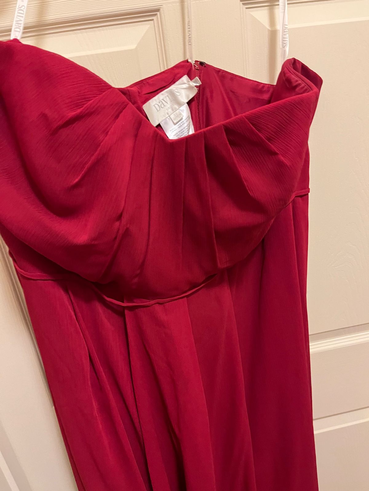 David's Bridal Plus Size 22 Prom Strapless Red A-line Dress on Queenly