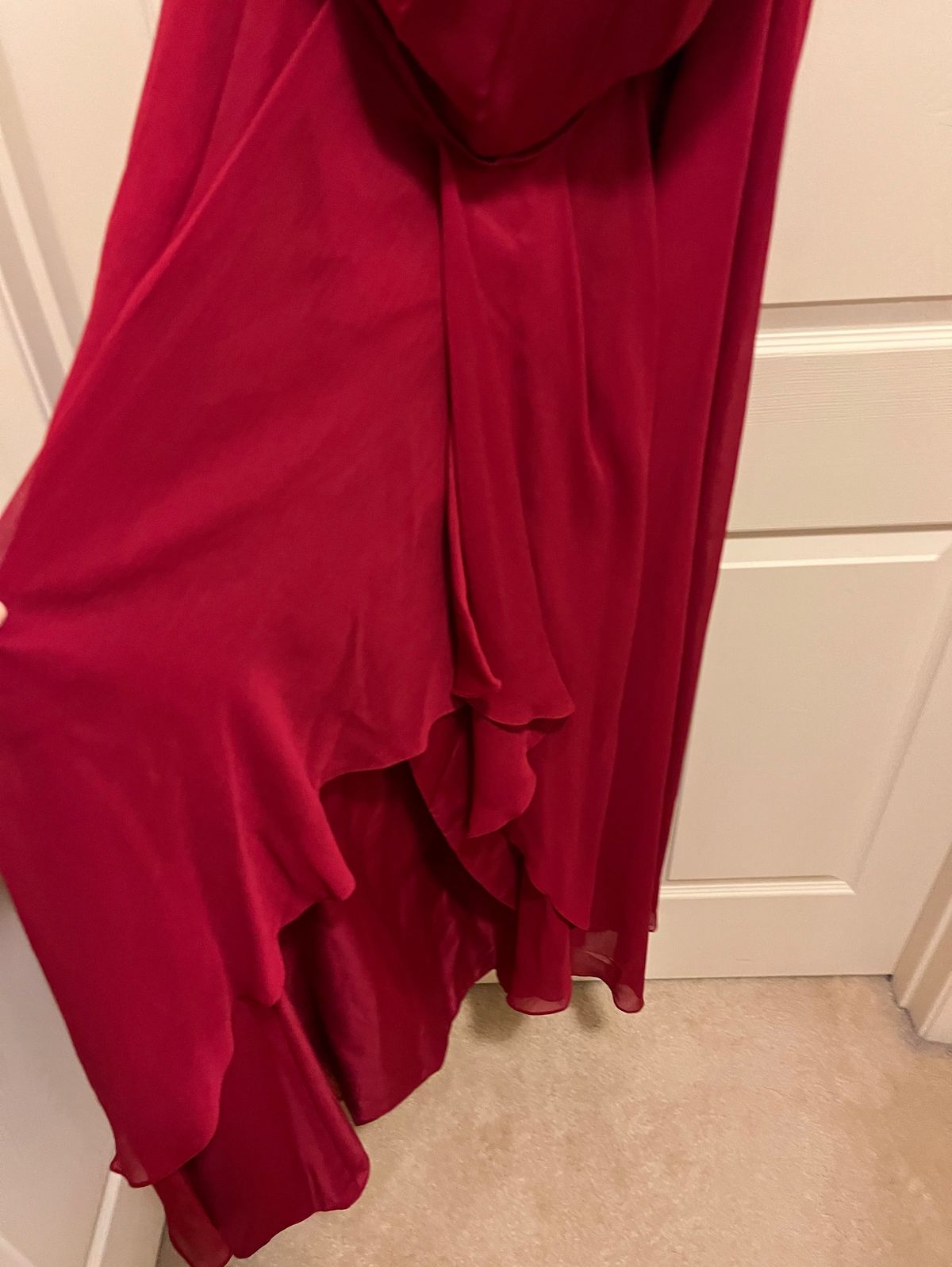 David's Bridal Plus Size 22 Prom Strapless Red A-line Dress on Queenly