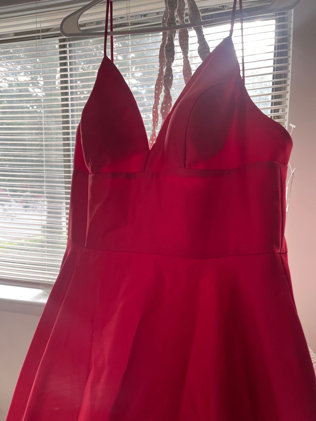 Betsy and Adam Size 12 Prom Plunge Red Ball Gown on Queenly