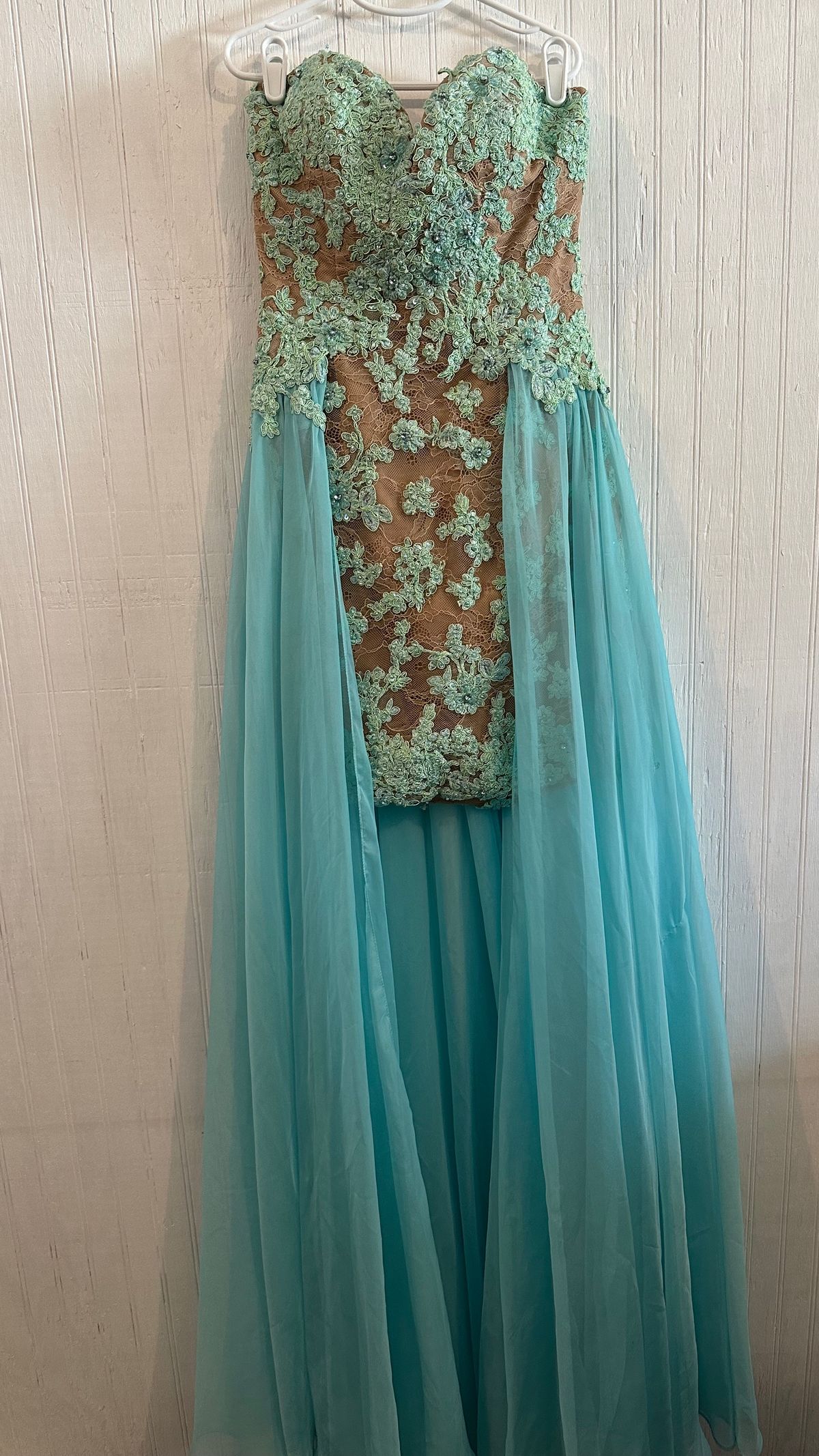 Sherri Hill Size 4 Prom Strapless Blue Cocktail Dress on Queenly