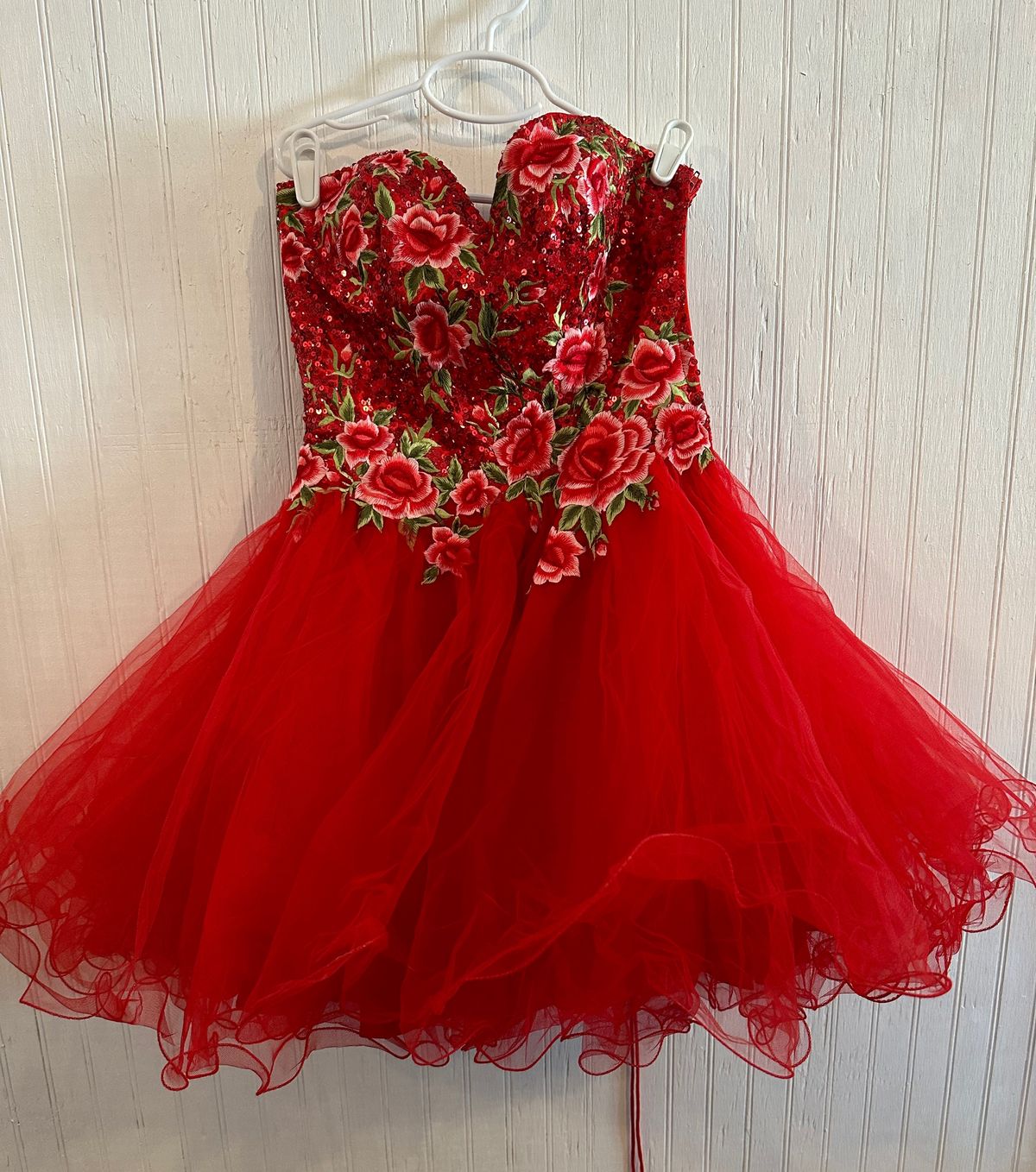 Sherri Hill Size 0 Prom Strapless Red Cocktail Dress on Queenly