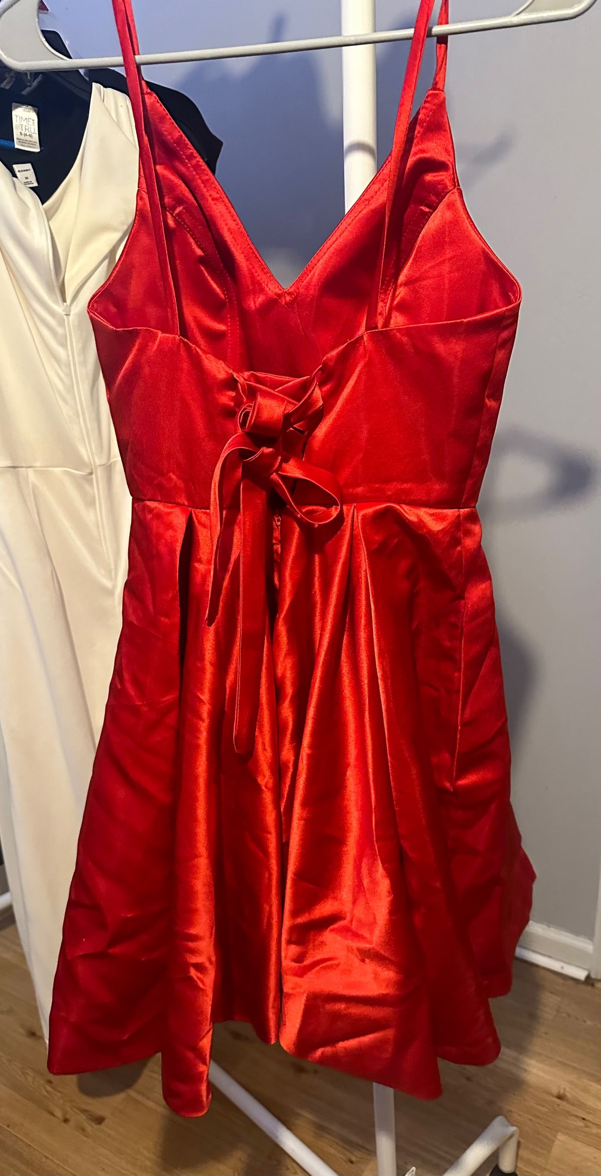 Size 4 Plunge Red A-line Dress on Queenly