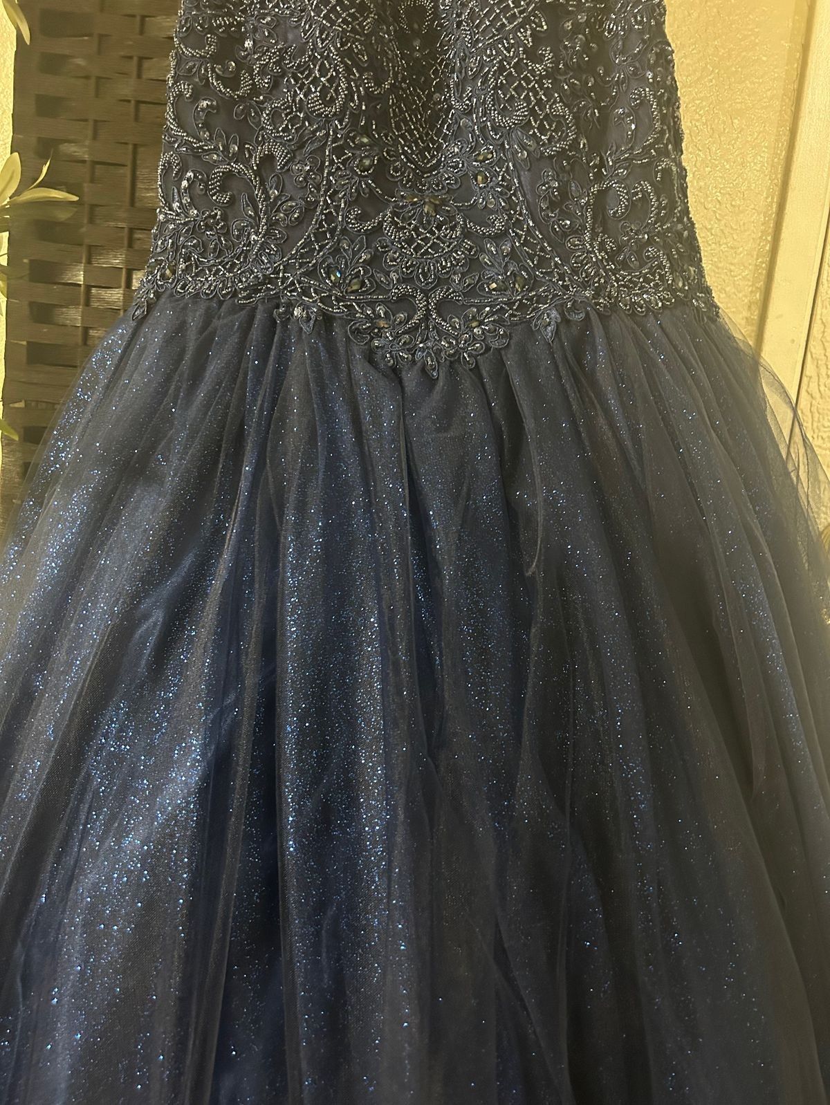 Size S Navy Blue Ball Gown on Queenly