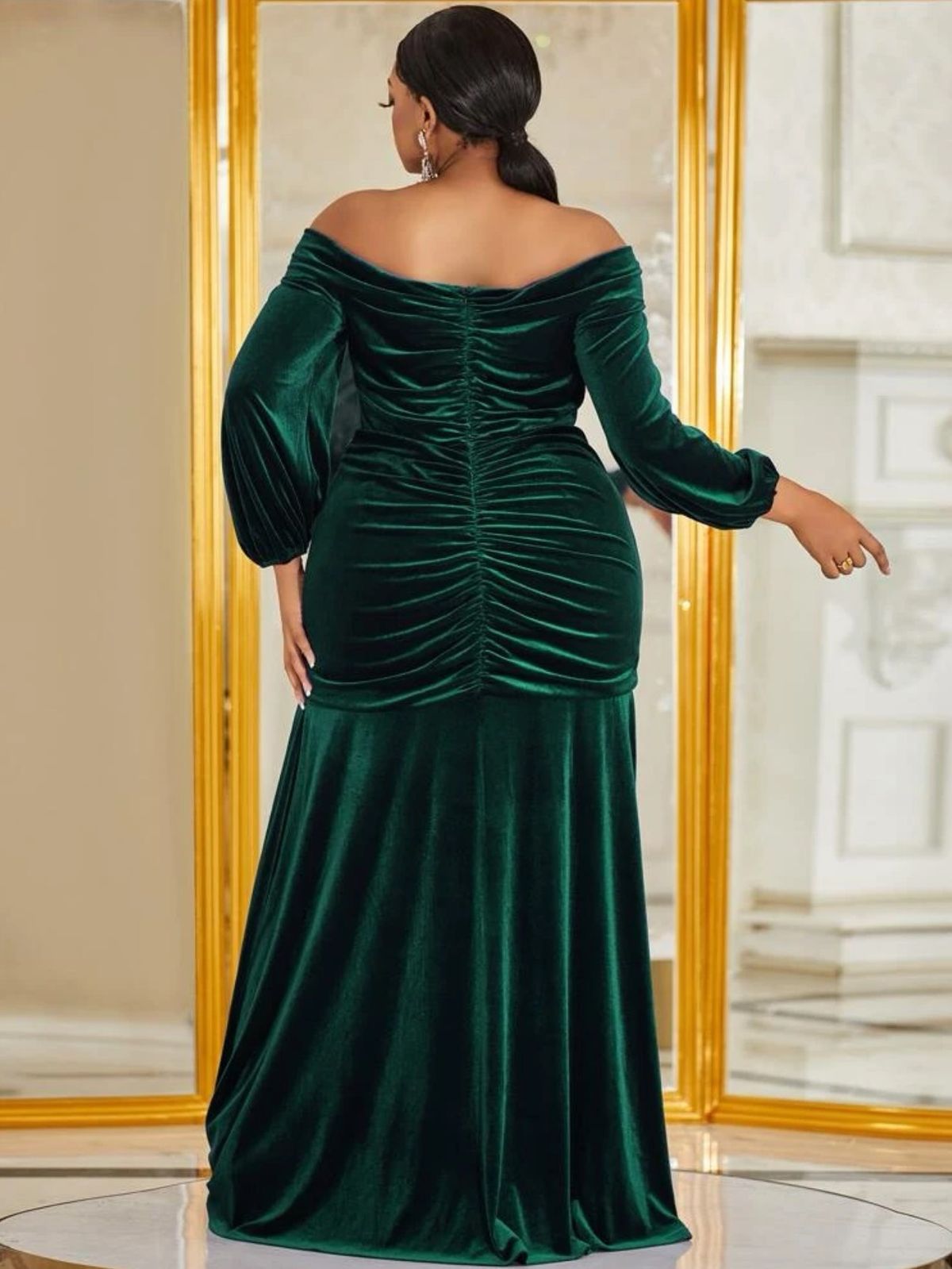 Size XL Off The Shoulder Green Mermaid Dress on Queenly