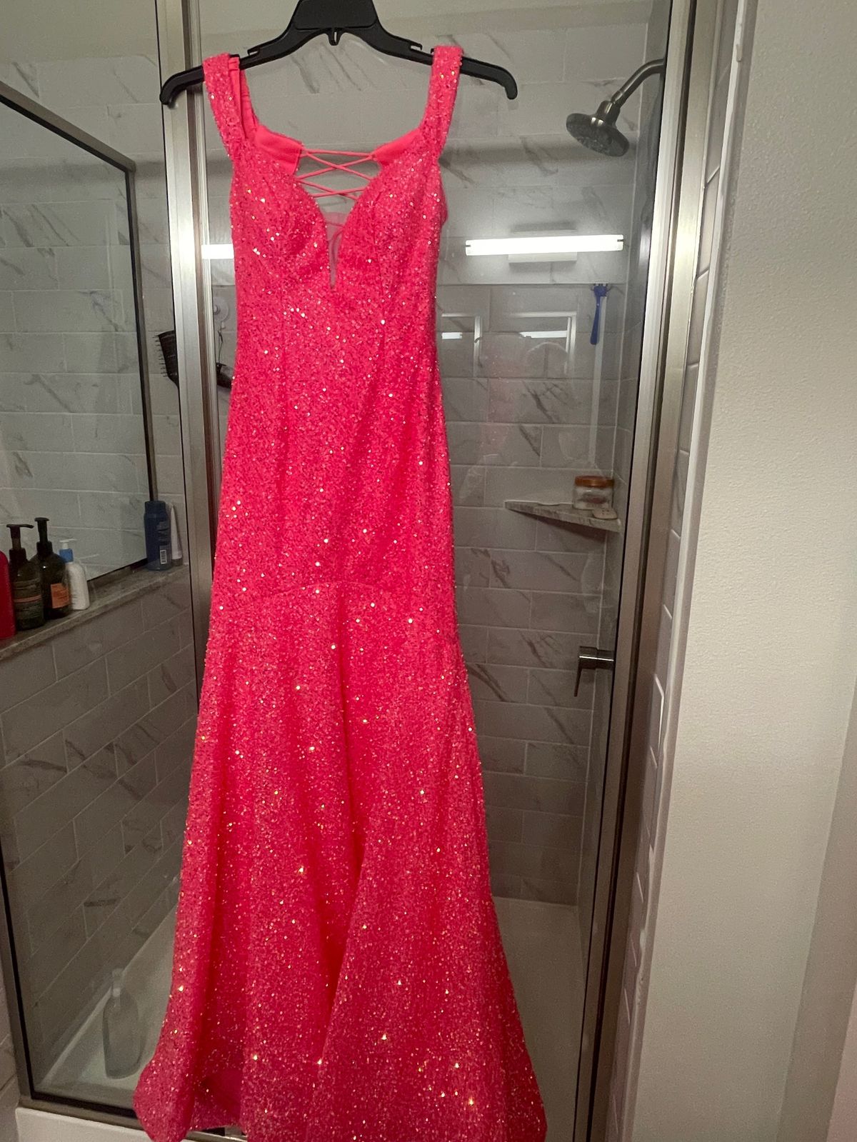 Coya collection Size XS Prom Plunge Pink Mermaid Dress on Queenly