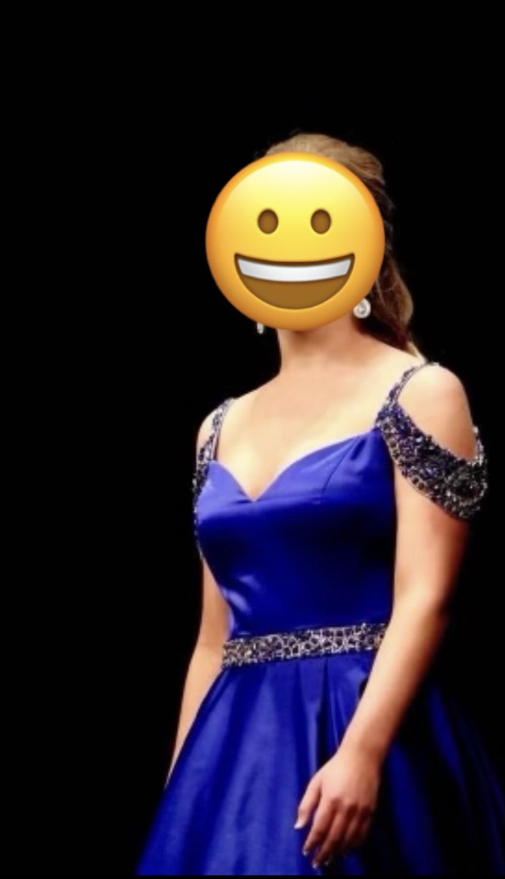 Sherri Hill Size 8 Pageant Off The Shoulder Royal Blue Ball Gown on Queenly