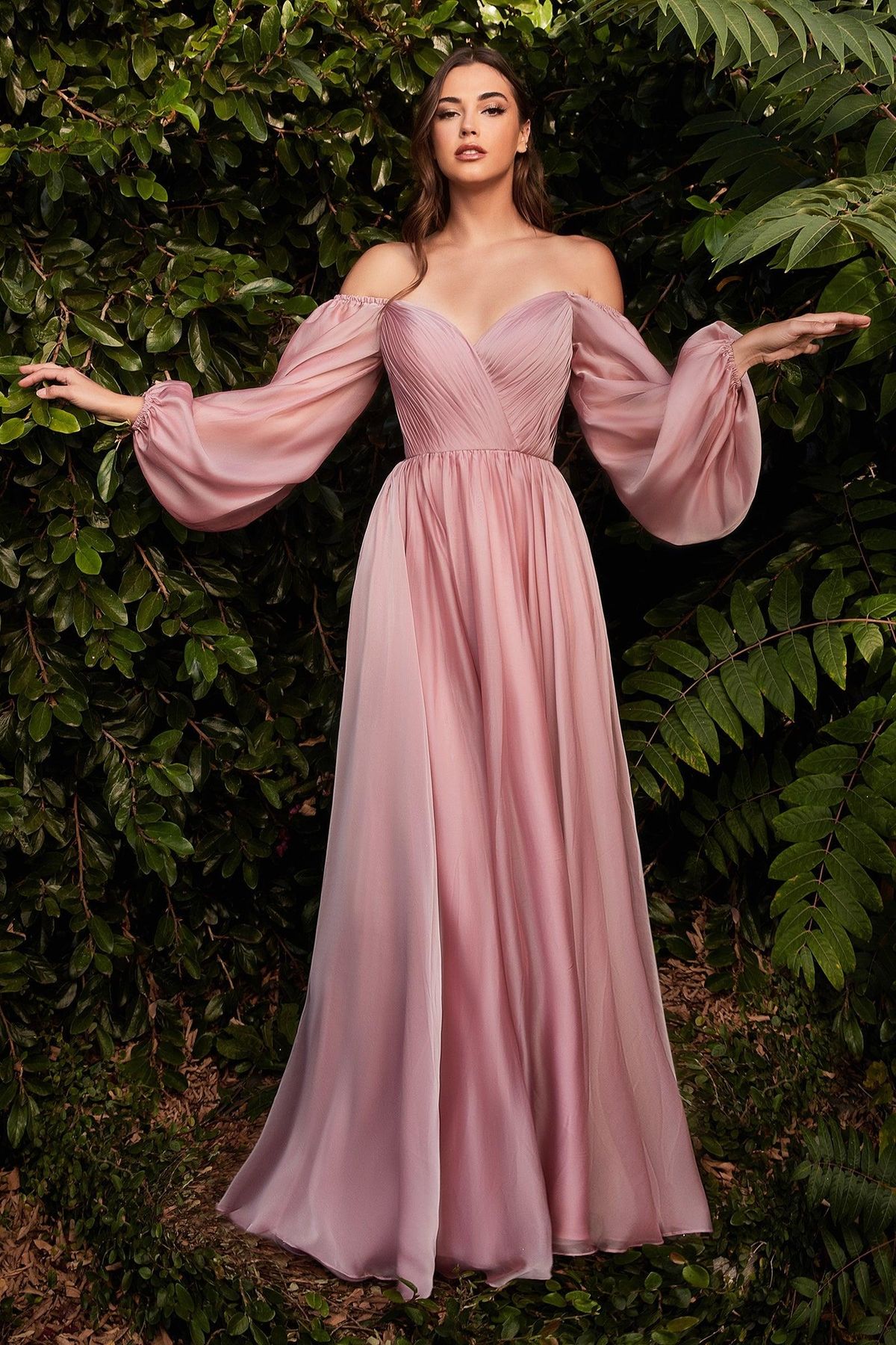 Style CD243 Cinderella Divine Plus Size 20 Off The Shoulder Pink A-line Dress on Queenly