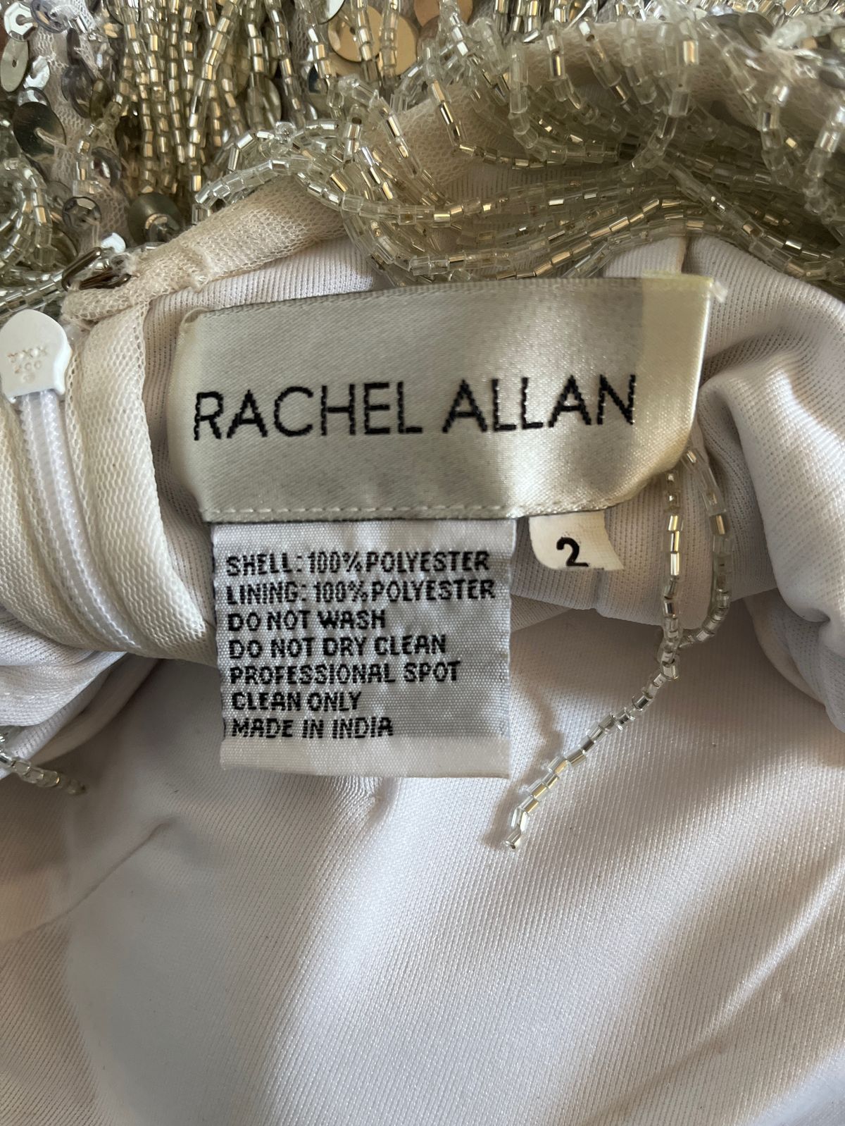 Style 40177 Rachel Allan Size 2 Homecoming Halter Sequined Silver Cocktail Dress on Queenly
