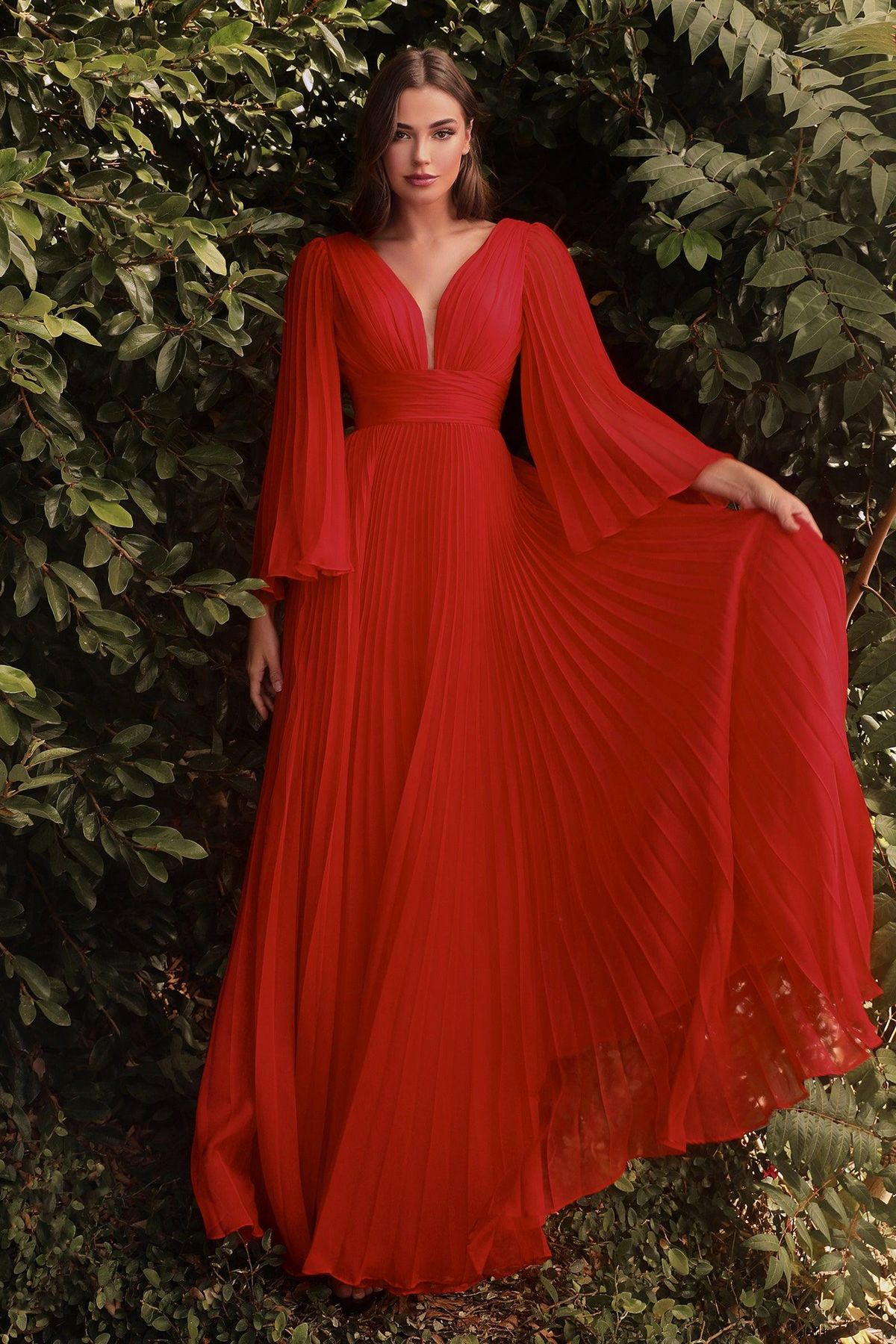 Bemærk kantsten embargo Style CD242 Cinderella Divine Plus Size 16 Long Sleeve Red A-line Dress on  Queenly