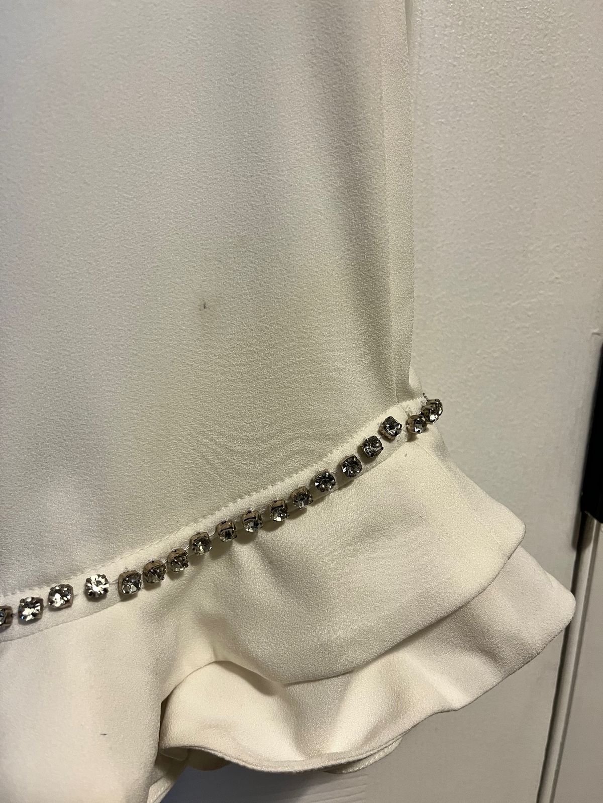 NBD Size L Homecoming Plunge Sequined White Cocktail Dress on Queenly