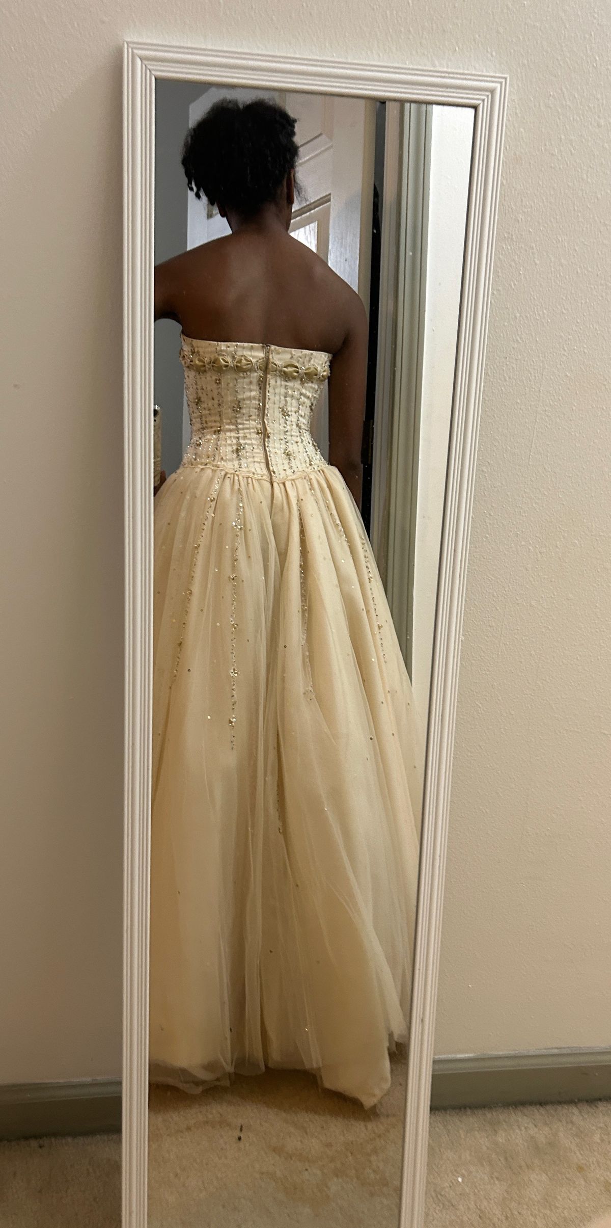 Oth Couture Size XS Prom Strapless Sheer Nude Ball Gown on Queenly