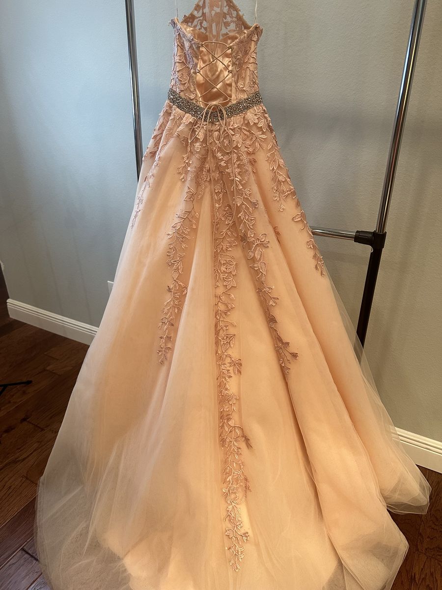 Sherri Hill Size 2 Prom High Neck Floral Light Pink Ball Gown on Queenly