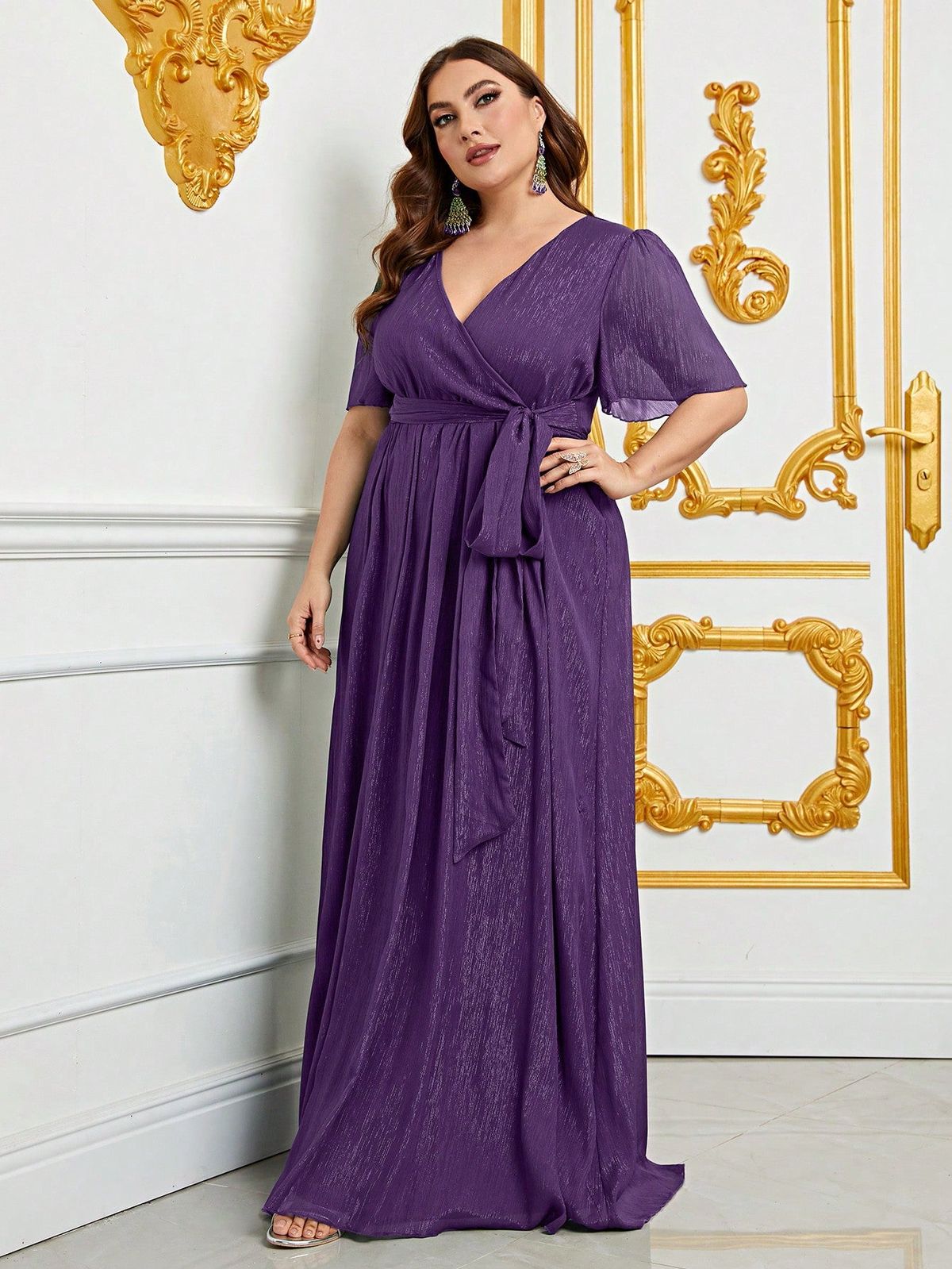 Style FSWD0939P Faeriesty Size 1X Purple Floor Length Maxi on Queenly