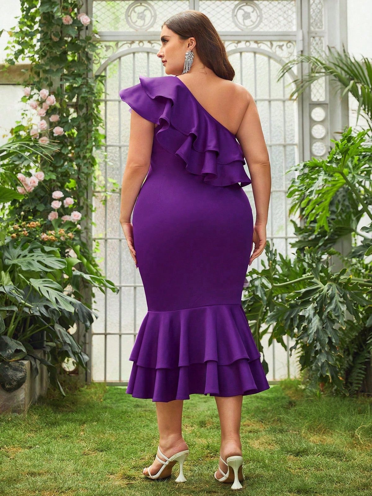 Style FSWD1262P Faeriesty Size 3X One Shoulder Purple Cocktail Dress on Queenly