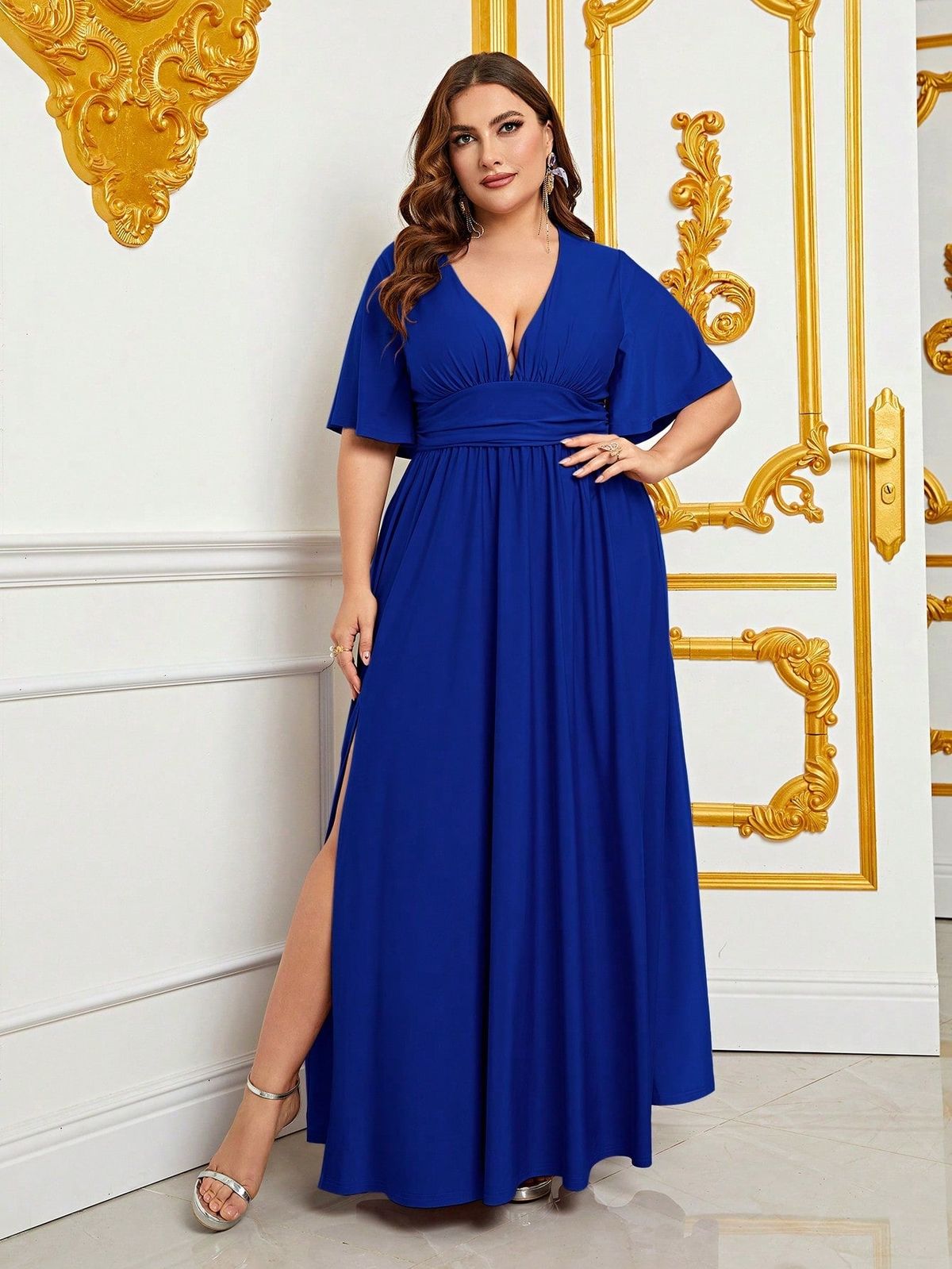 Style FSWD0803P Faeriesty Size 2X Royal Blue Floor Length Maxi on Queenly