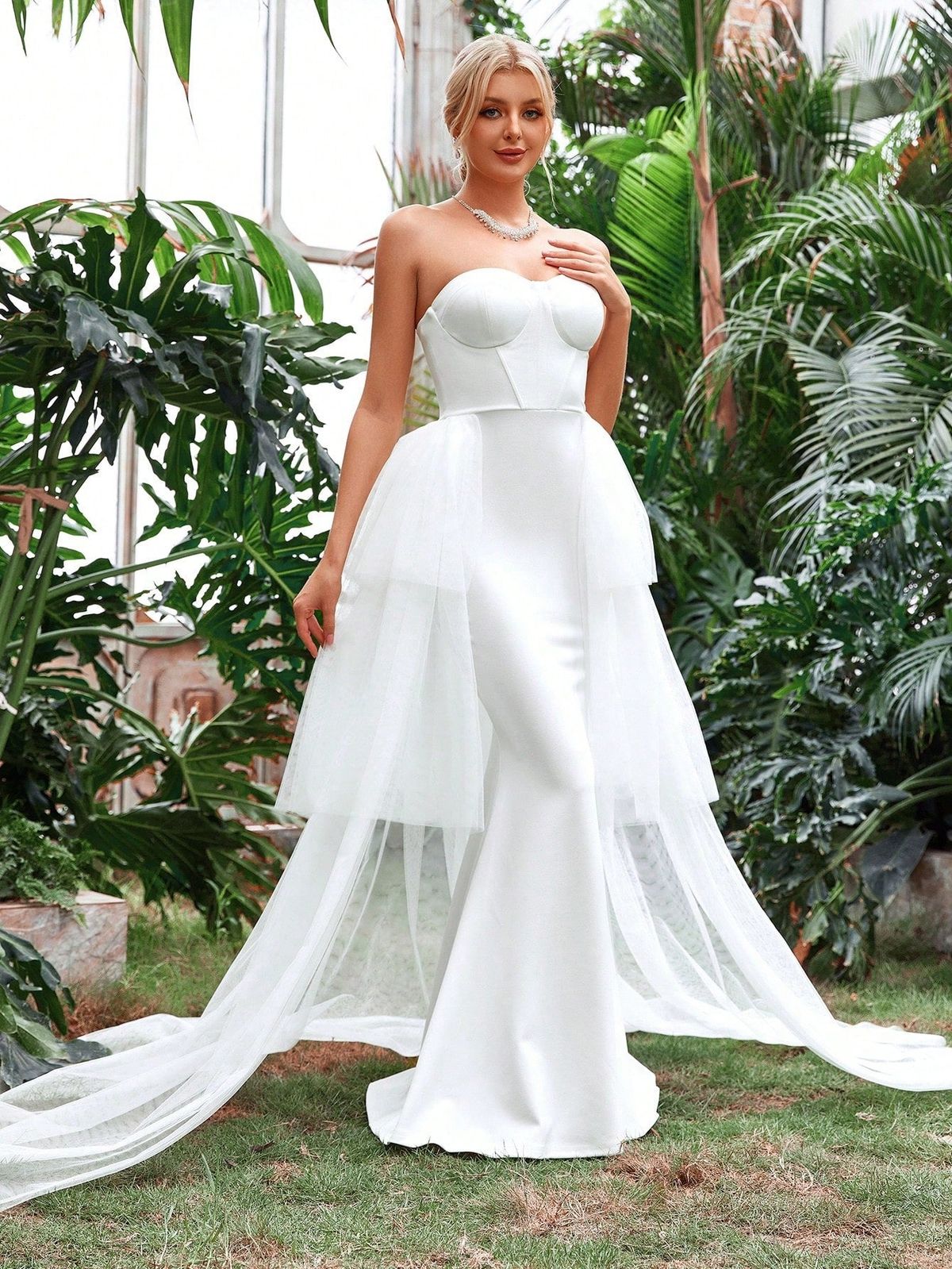 Style FSWD1568 Faeriesty Size XS Sheer White Mermaid Dress on Queenly