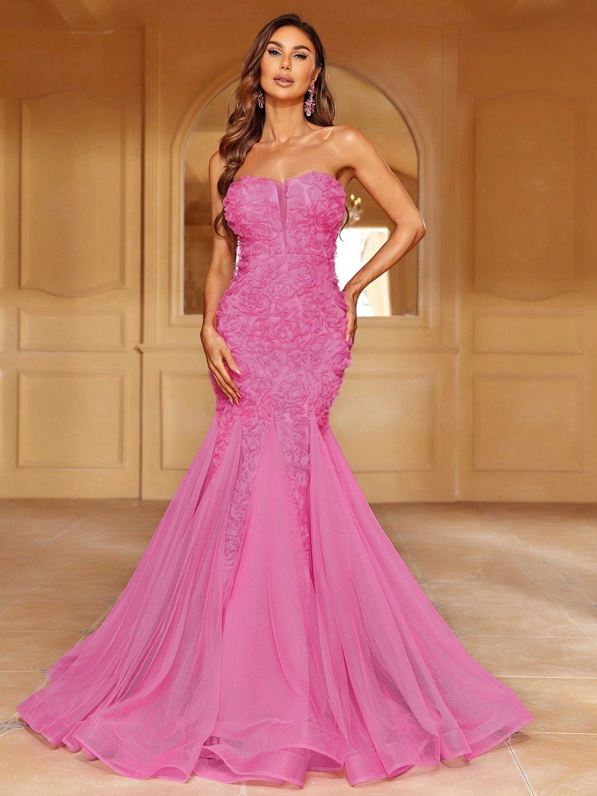 Style FSWD1394 Faeriesty Size XS Sheer Pink Mermaid Dress on Queenly