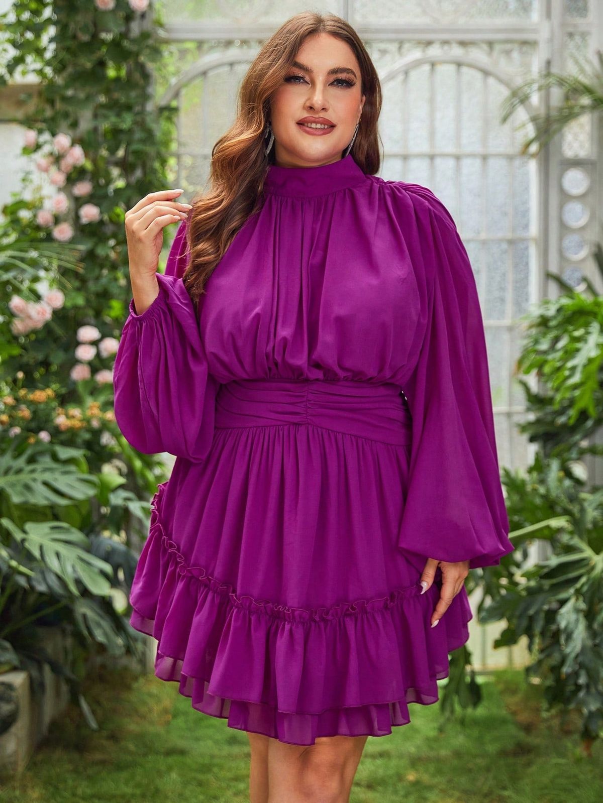 Style FSWD0979P Faeriesty Size 1X Purple Cocktail Dress on Queenly
