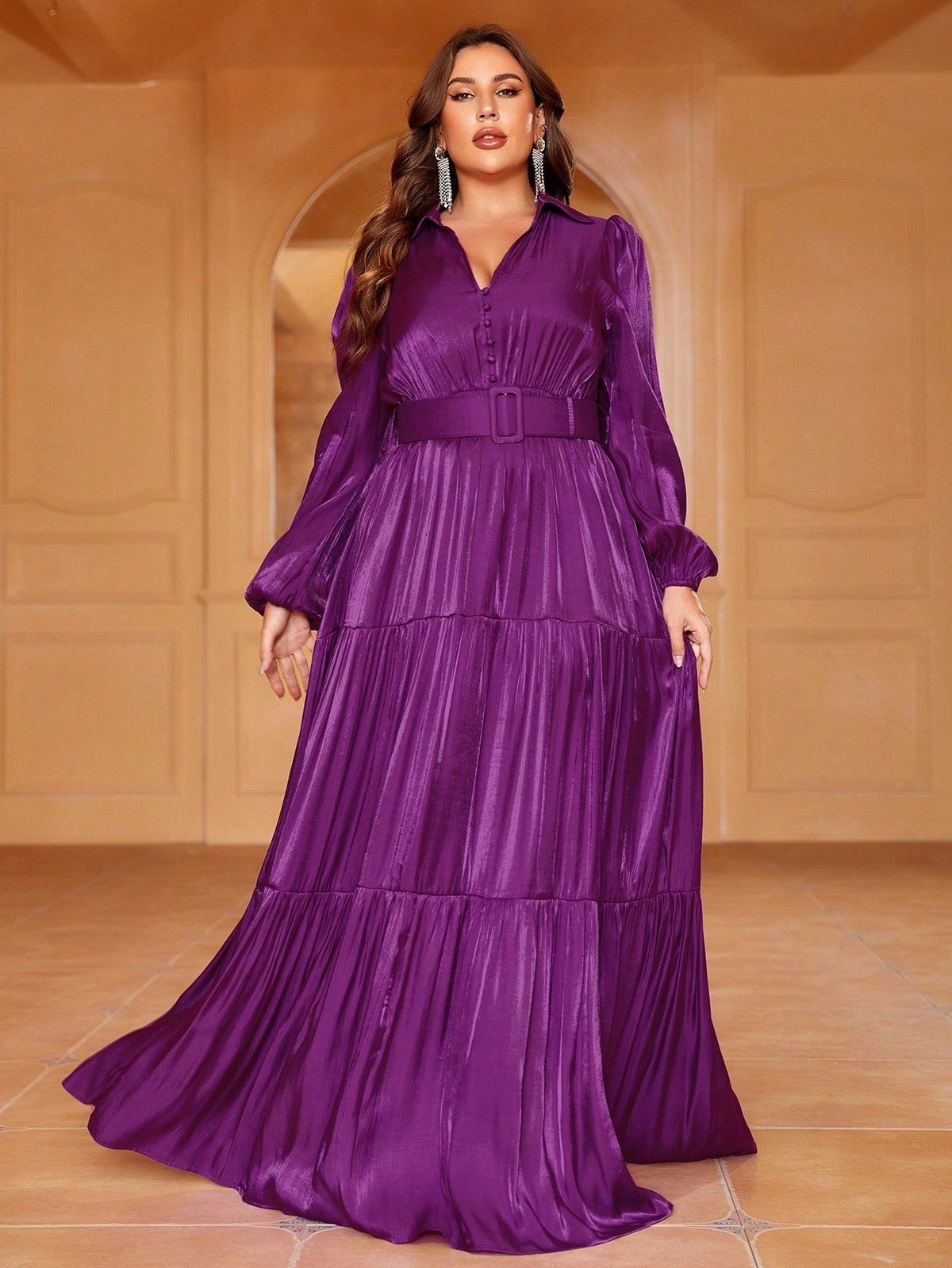 Style FSWD0966P Faeriesty Size 1X Purple Floor Length Maxi on Queenly