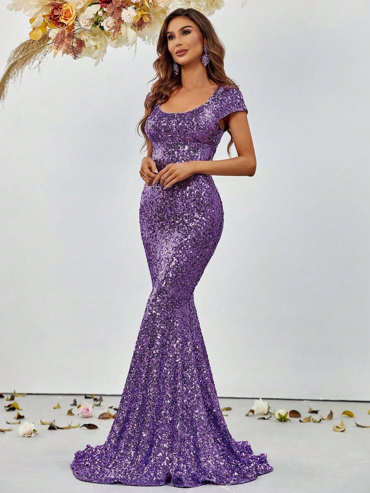 Style FSWD1195 Faeriesty Size L Prom Purple Mermaid Dress on Queenly