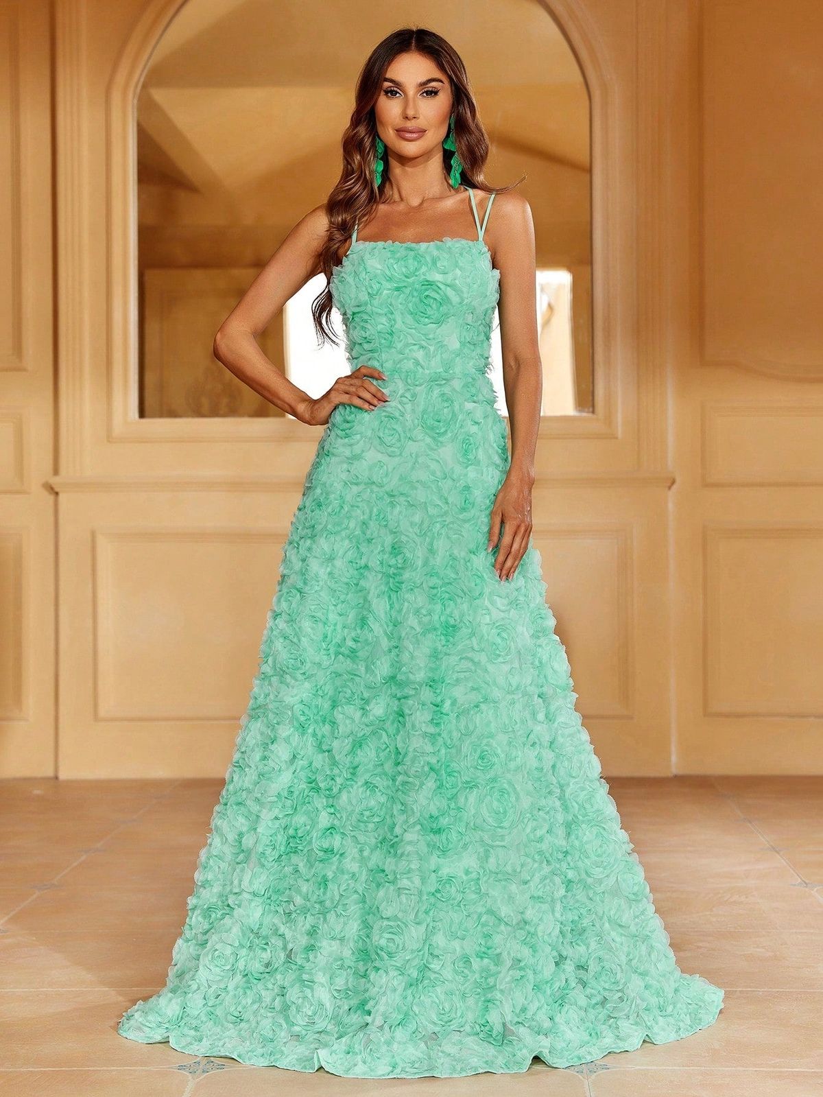 Style FSWD1662 Faeriesty Size XS Floral Light Green Floor Length Maxi on Queenly