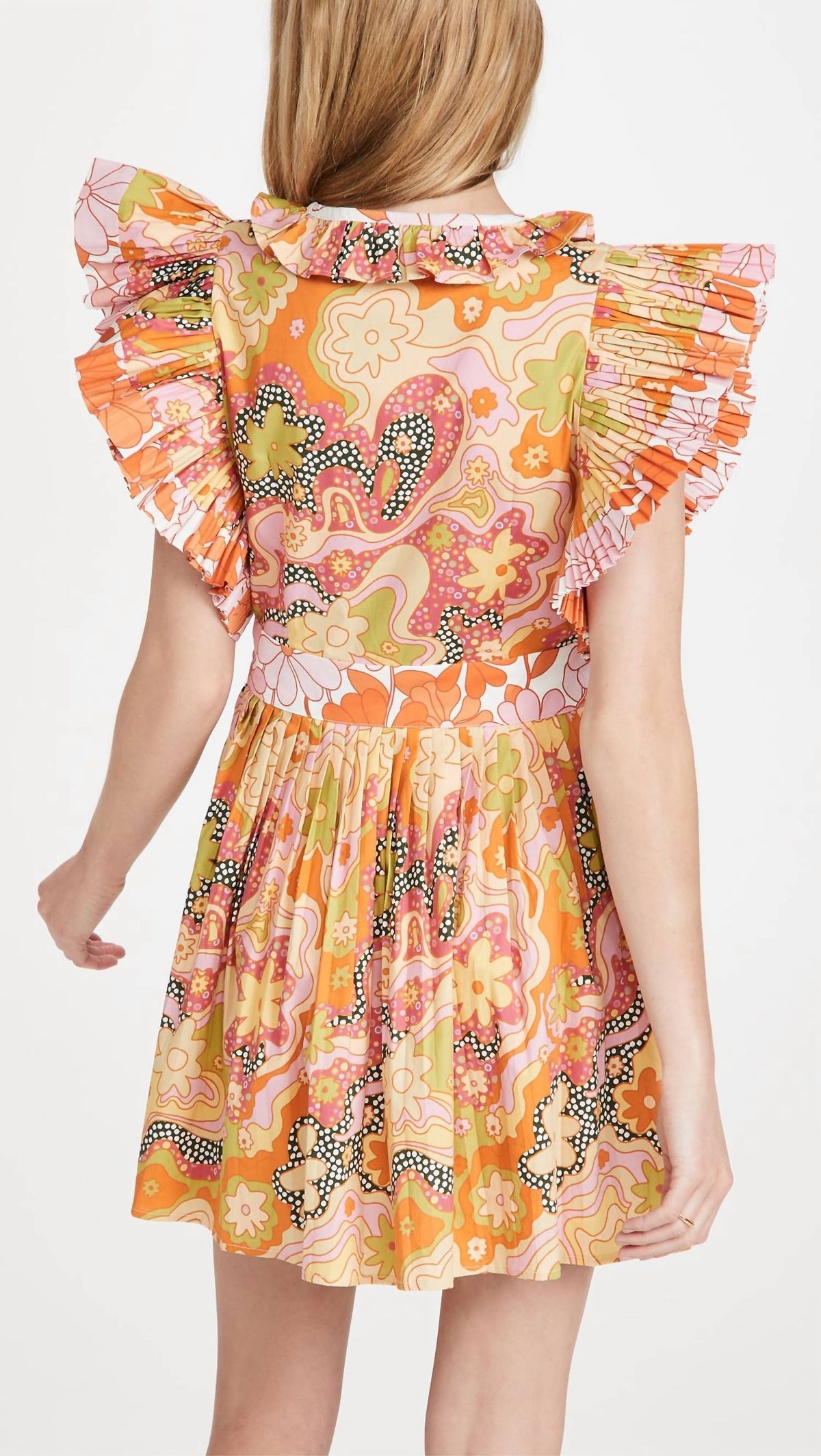 Style 1-1230176173-3236 CELiA B Size S Wedding Guest Plunge Floral Orange Cocktail Dress on Queenly