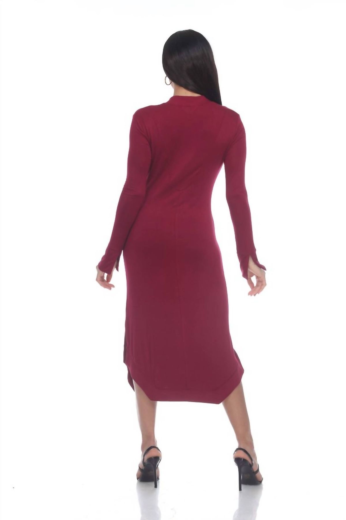 Style 1-1970731185-2696 One Essence Size L High Neck Burgundy Red Cocktail Dress on Queenly