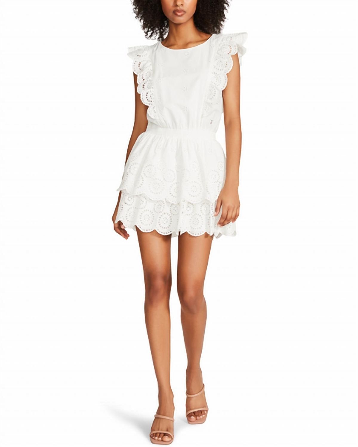 Style 1-2093175456-2696 STEVE MADDEN Size L White Cocktail Dress on Queenly