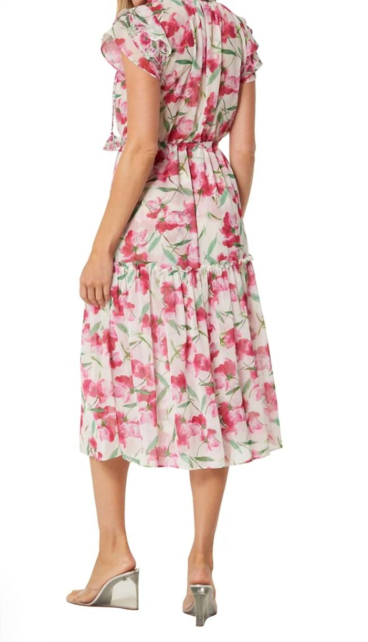 Style 1-2345827811-2901 Misa Los Angeles Size M Floral Pink Cocktail Dress on Queenly