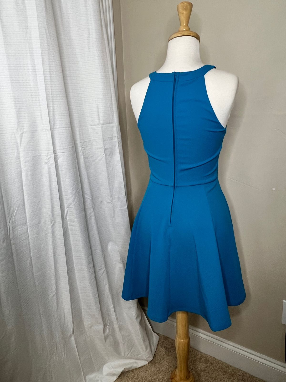 Size S Homecoming High Neck Blue Cocktail Dress on Queenly