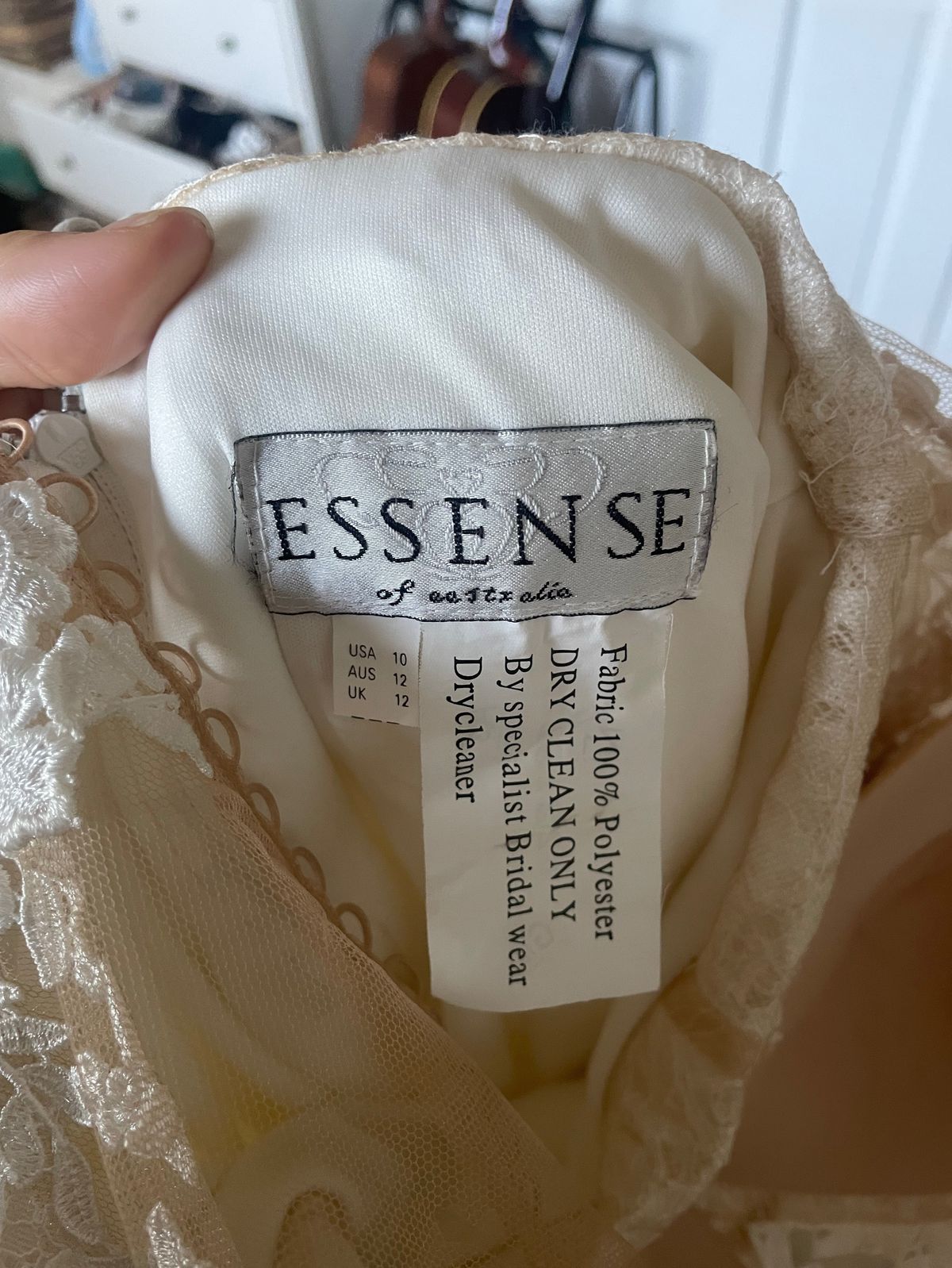 Essence Of Australia Size 10 Wedding Plunge White A-line Dress on Queenly