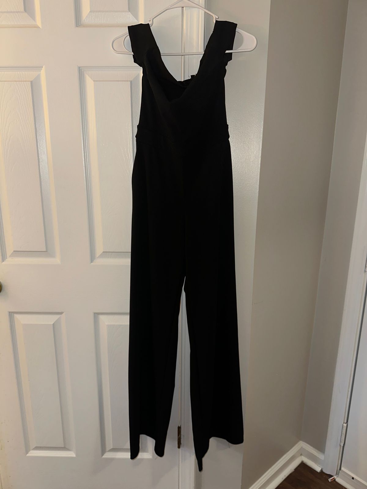Express Size XS Homecoming Off The Shoulder Black Formal Jumpsuit on Queenly