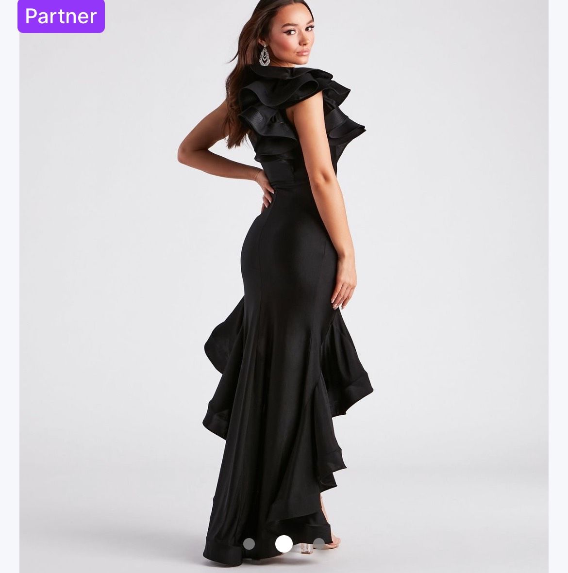 Windsor Size M Prom One Shoulder Black Side Slit Dress on Queenly