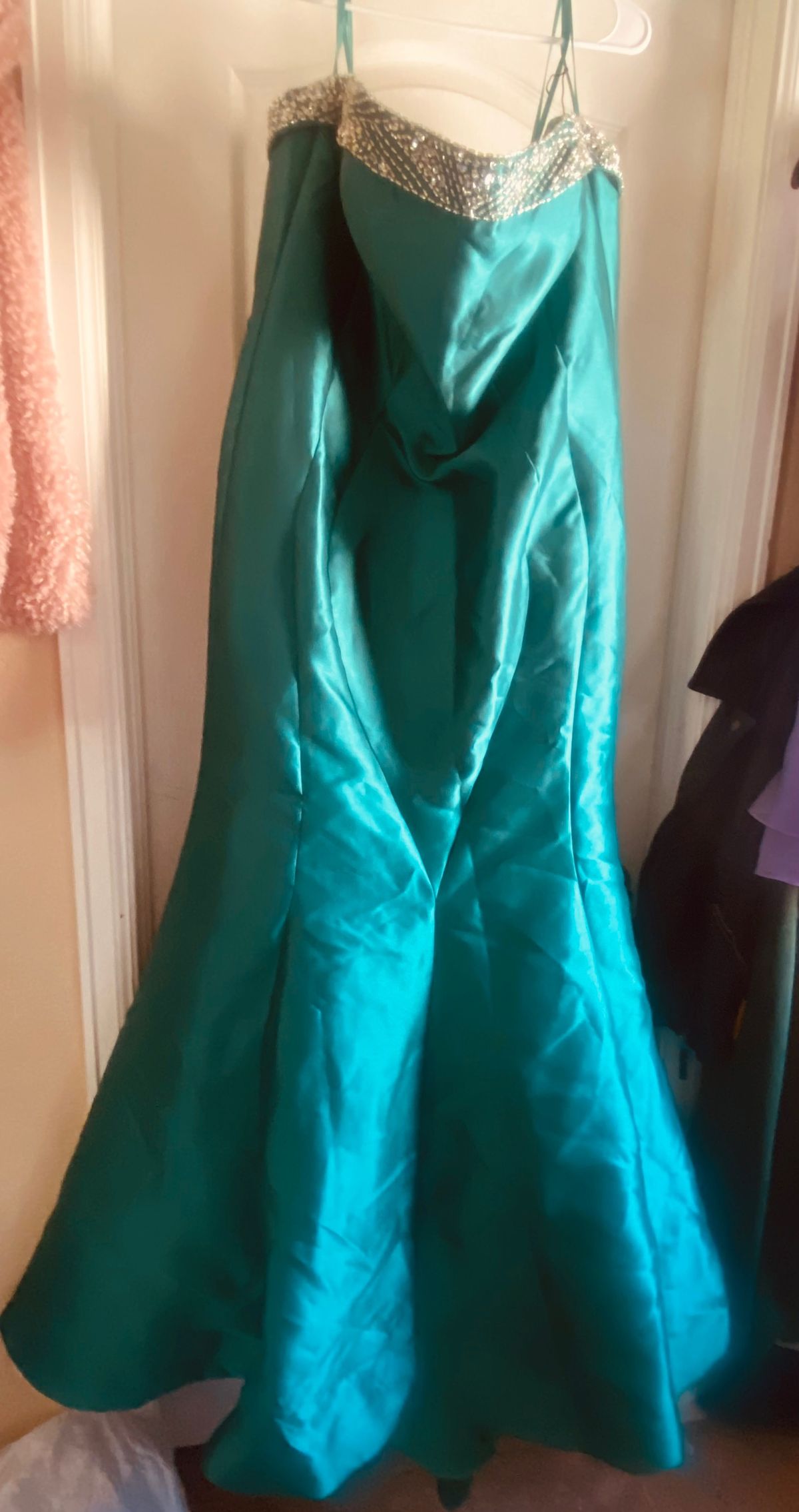 Mac Duggal Plus Size 20 Prom Strapless Emerald Green Mermaid Dress on Queenly