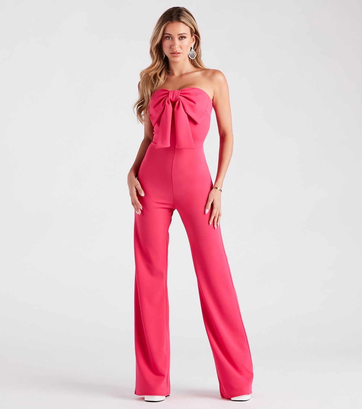 Style 06502-2372 Windsor Size XS Strapless Pink Formal Jumpsuit on Queenly