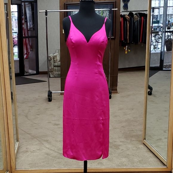 Express Size 4 Homecoming Hot Pink Side Slit Dress on Queenly
